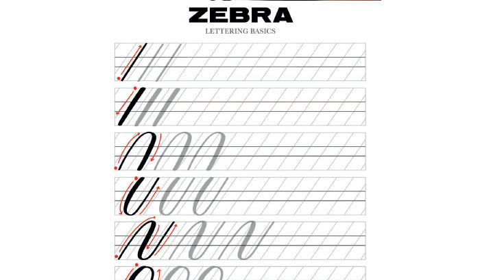 Basic Lettering Worksheet -Printable Worksheet – Zebra Pen