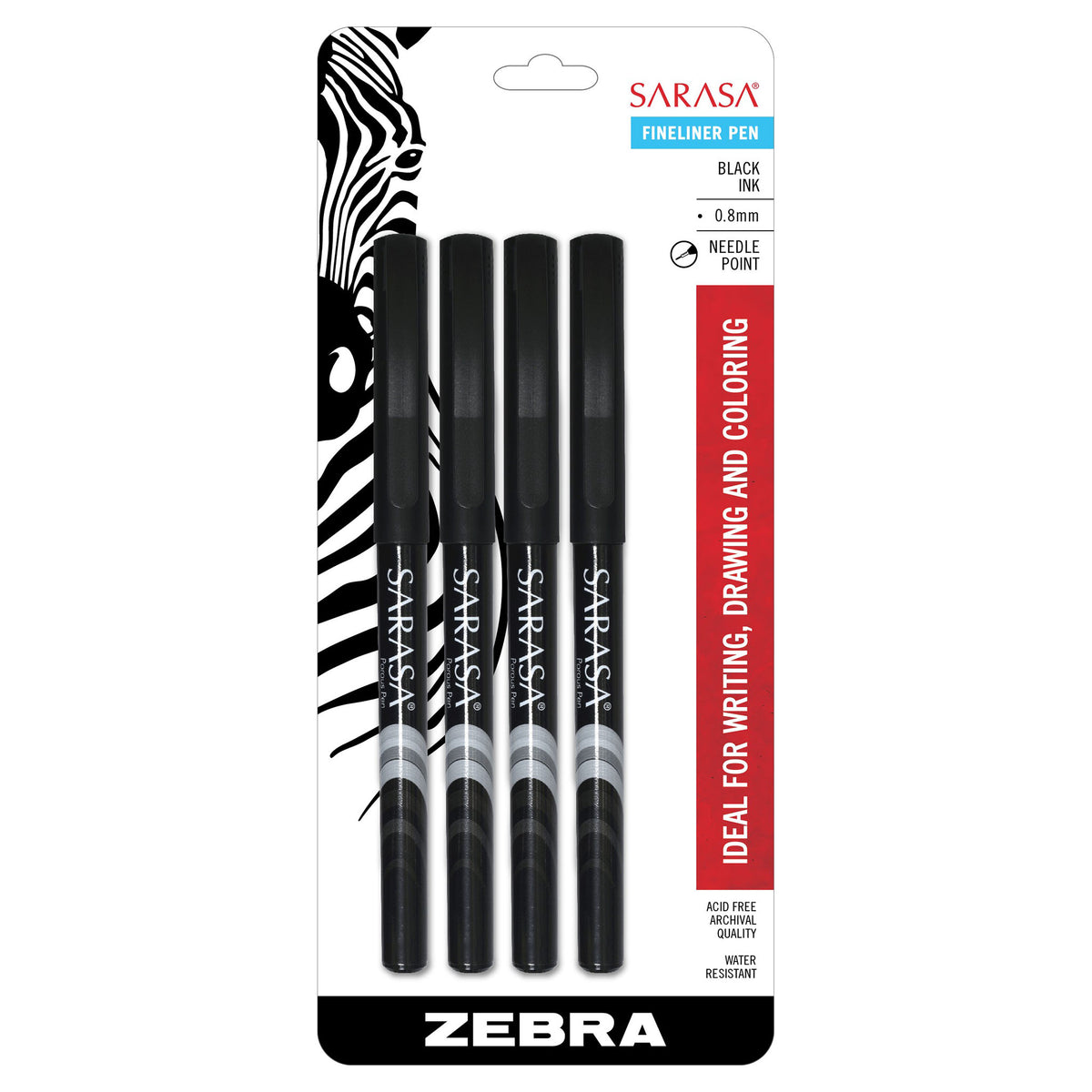 Amazon.com : Zebra Sarasa Porous Point Pen, Stick, Fine 0.8