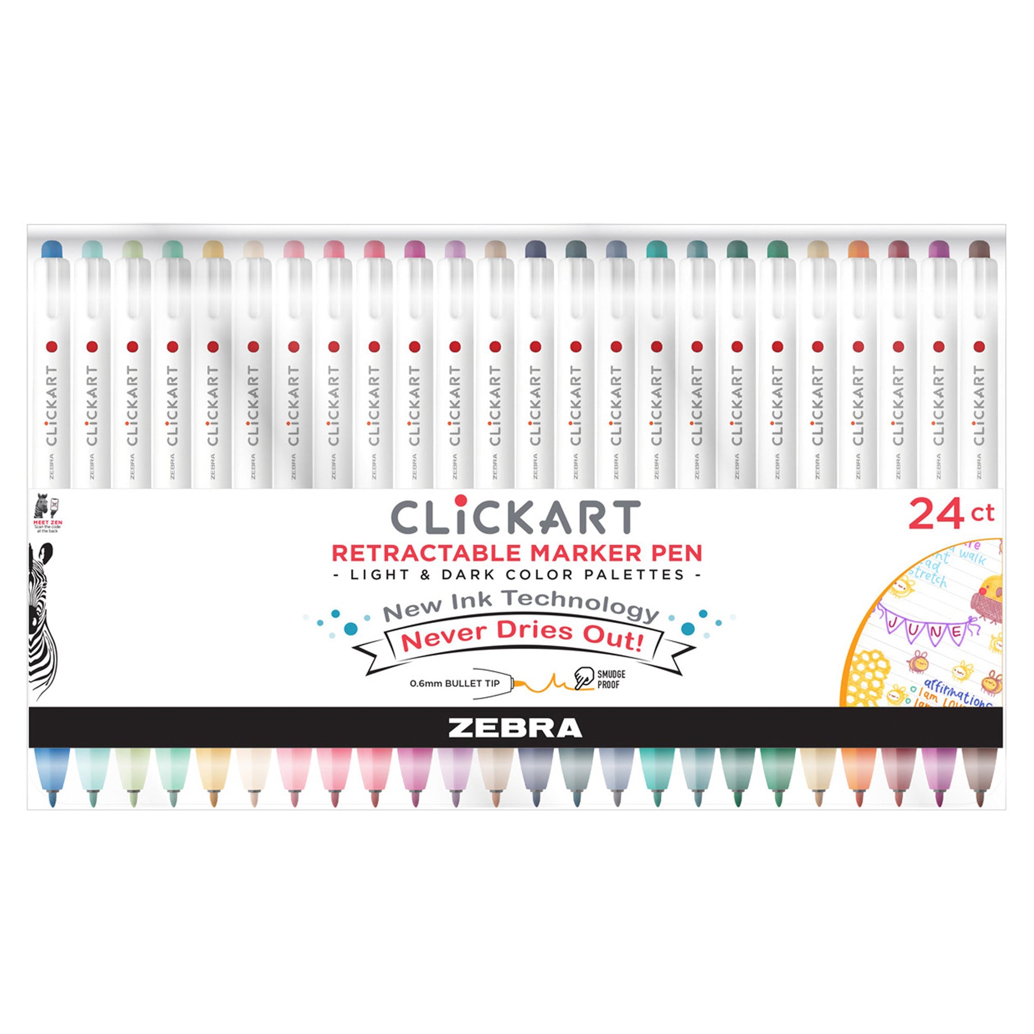 CLiCKART Retractable Felt Tip Marker
