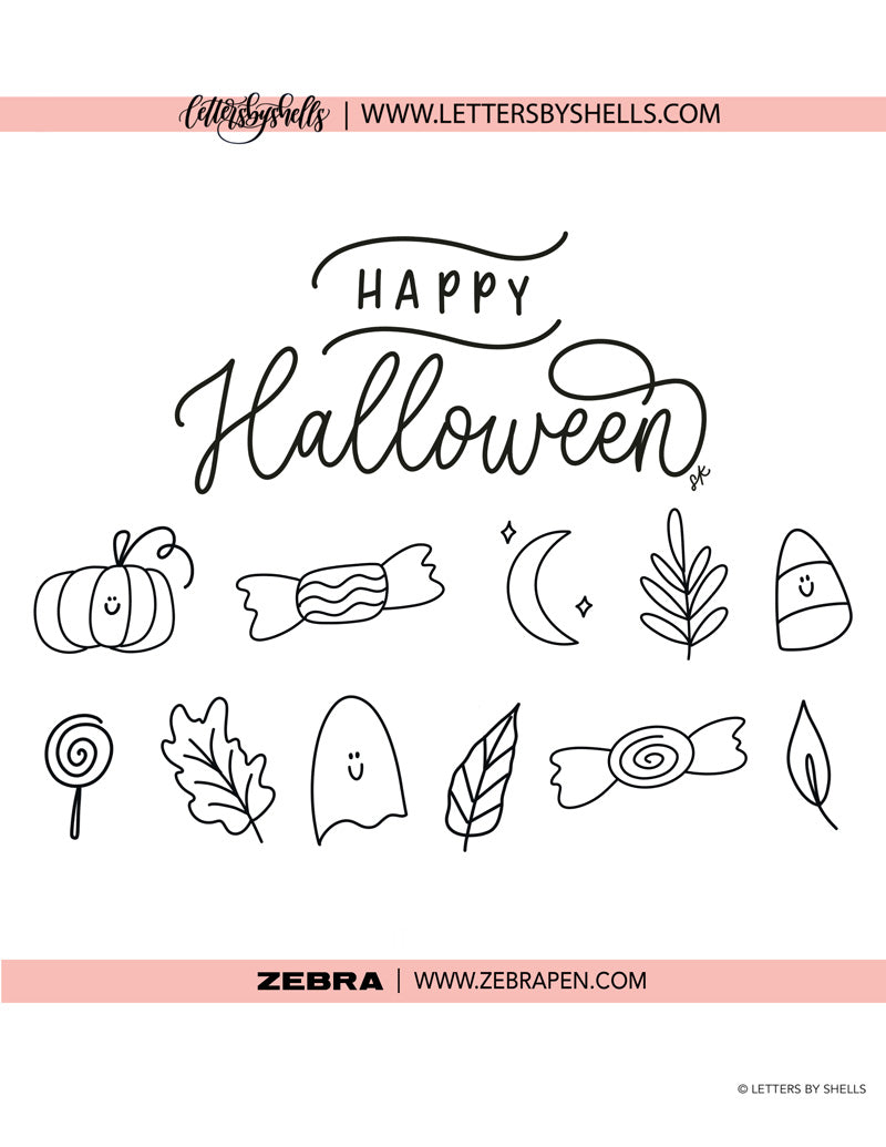 Halloween / Fall Themed DIY Card or Art Print – Zebra Pen