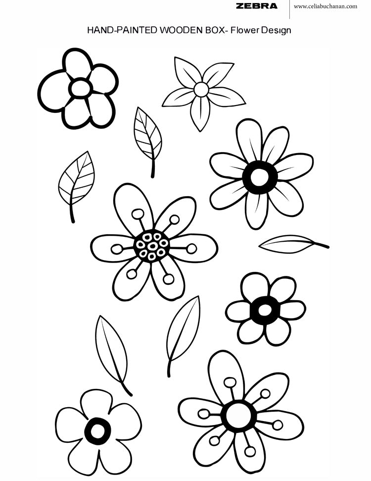 Wooden Box Flower template – Zebra Pen