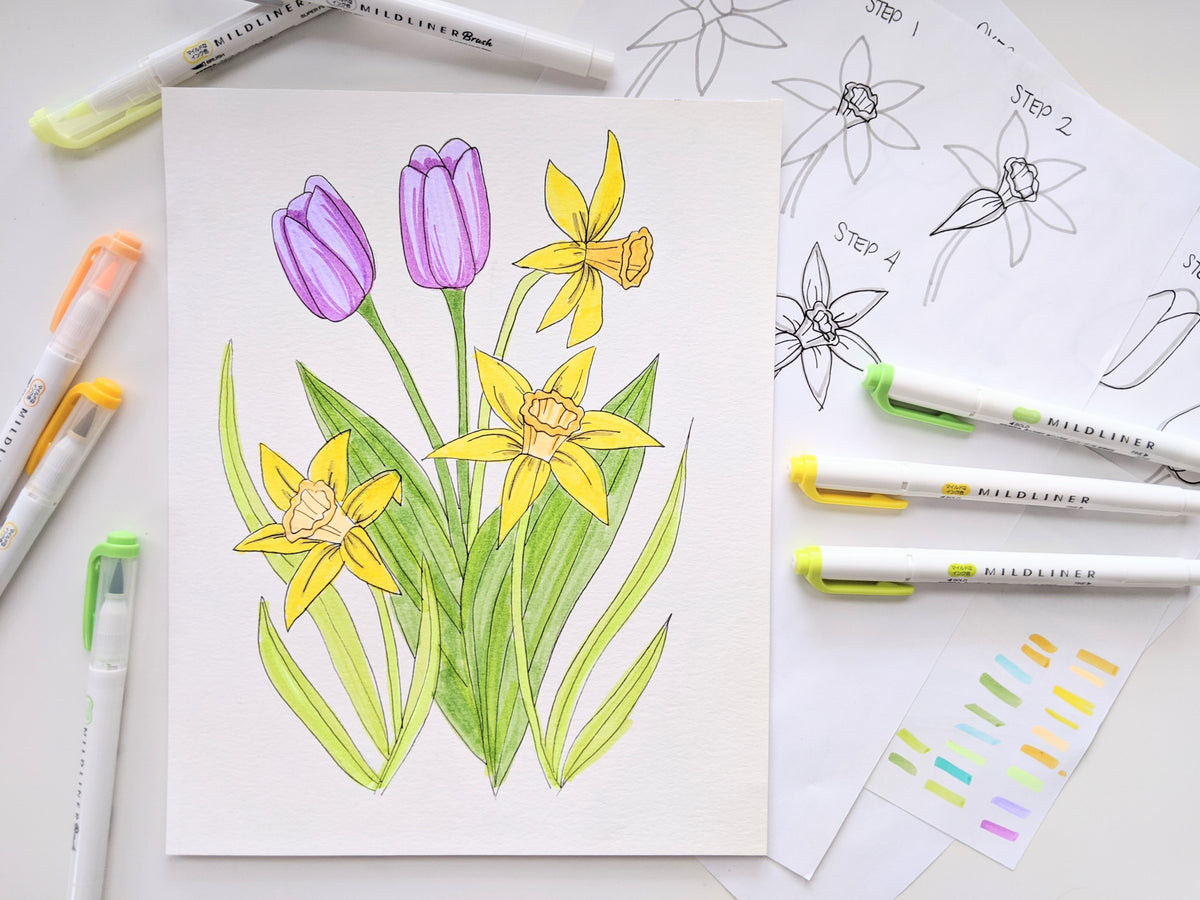 Spring Flowers Drawing