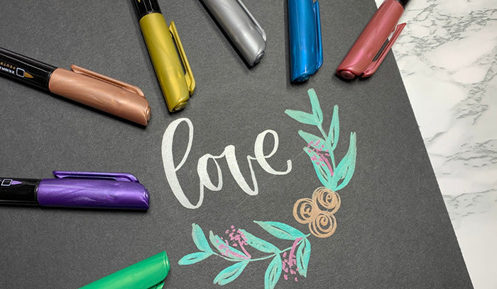Hand Lettering Tips for Beginners Using Zebra Metallic Brush Pens ...