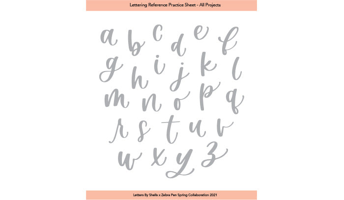 Lettering Practice Sheet – Zebra Pen
