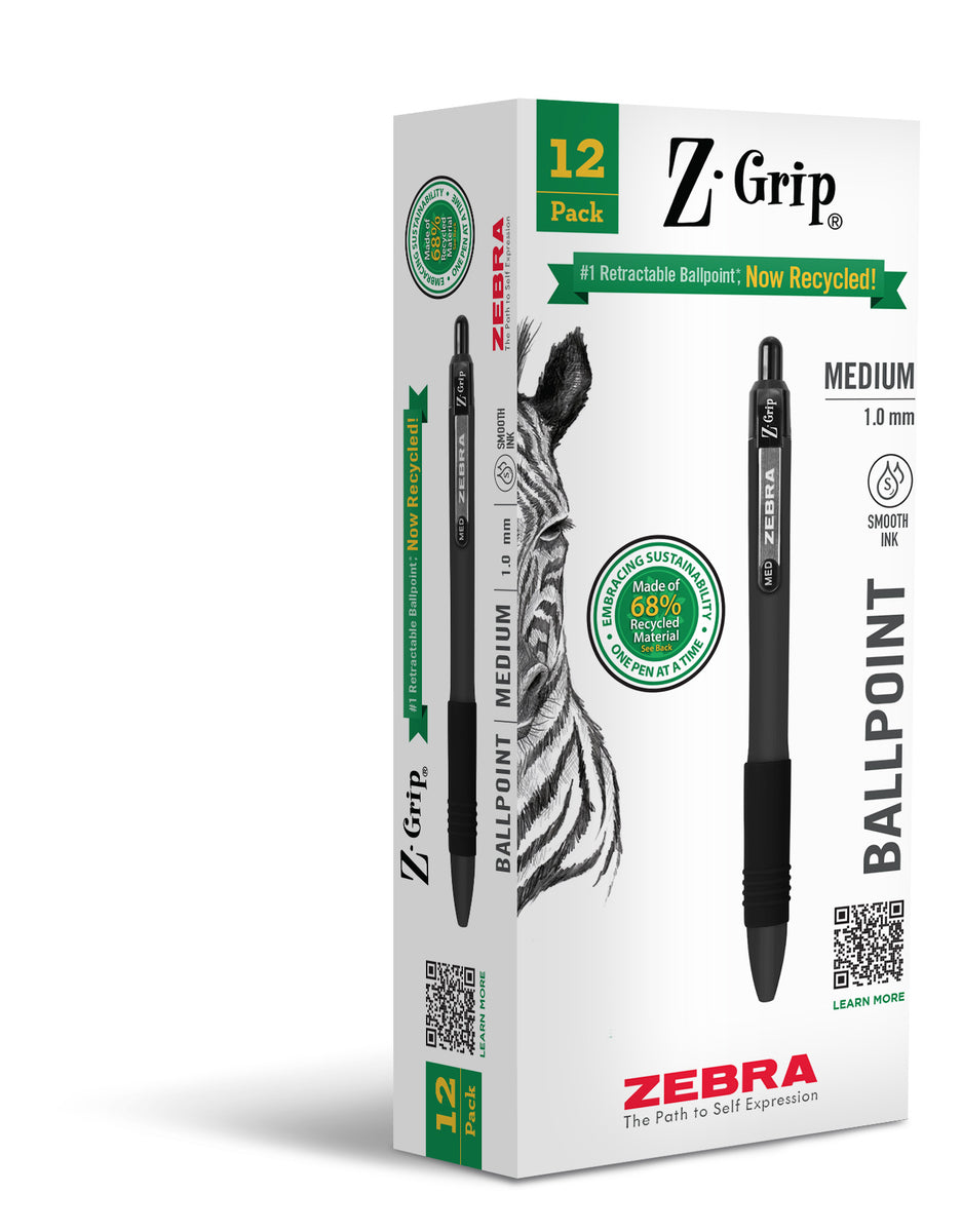 Zebra Pen Z-Grip Retractable Ballpoint Pens, Black Barrell And Z-Grip - View #8