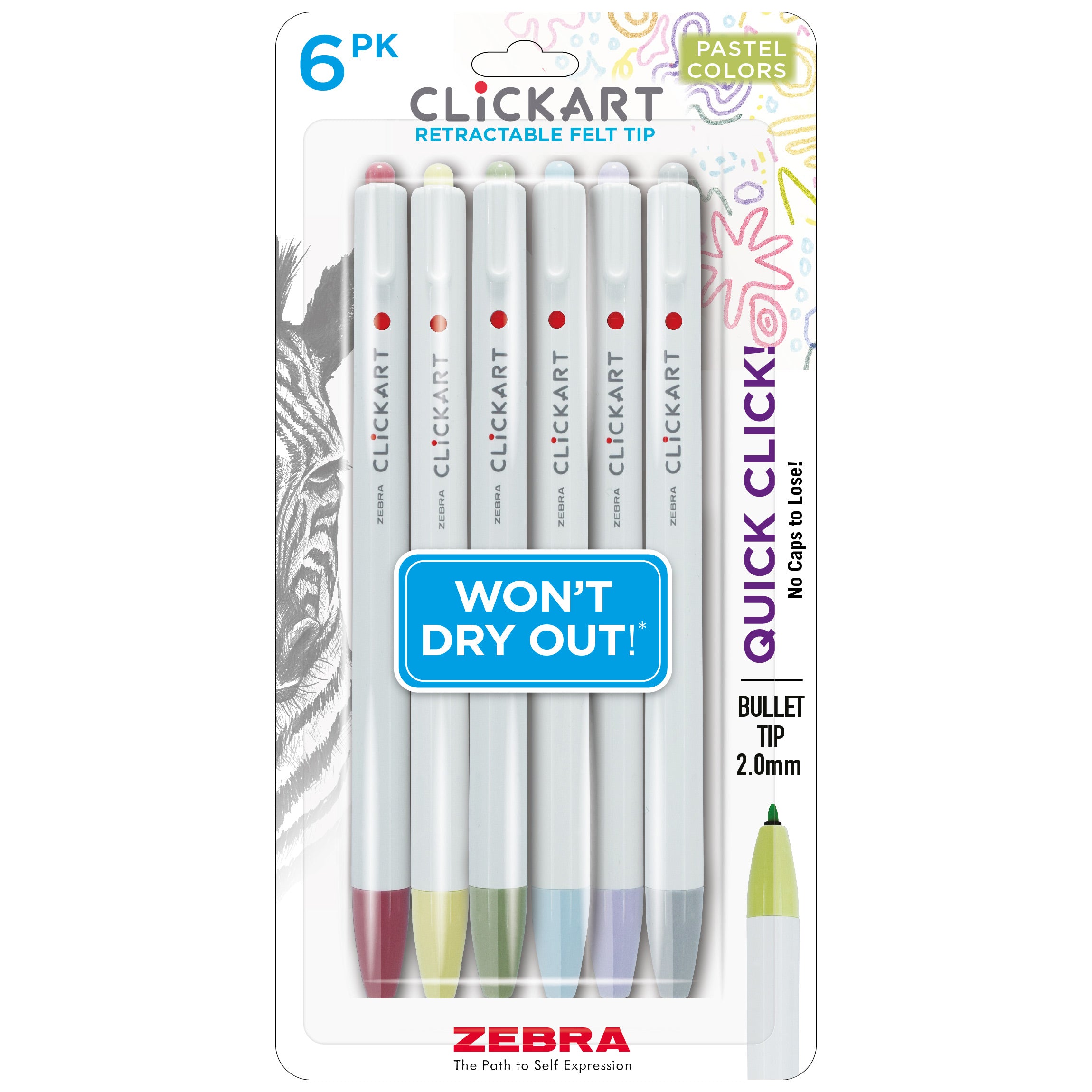 CLiCKART Retractable Felt Tip Marker