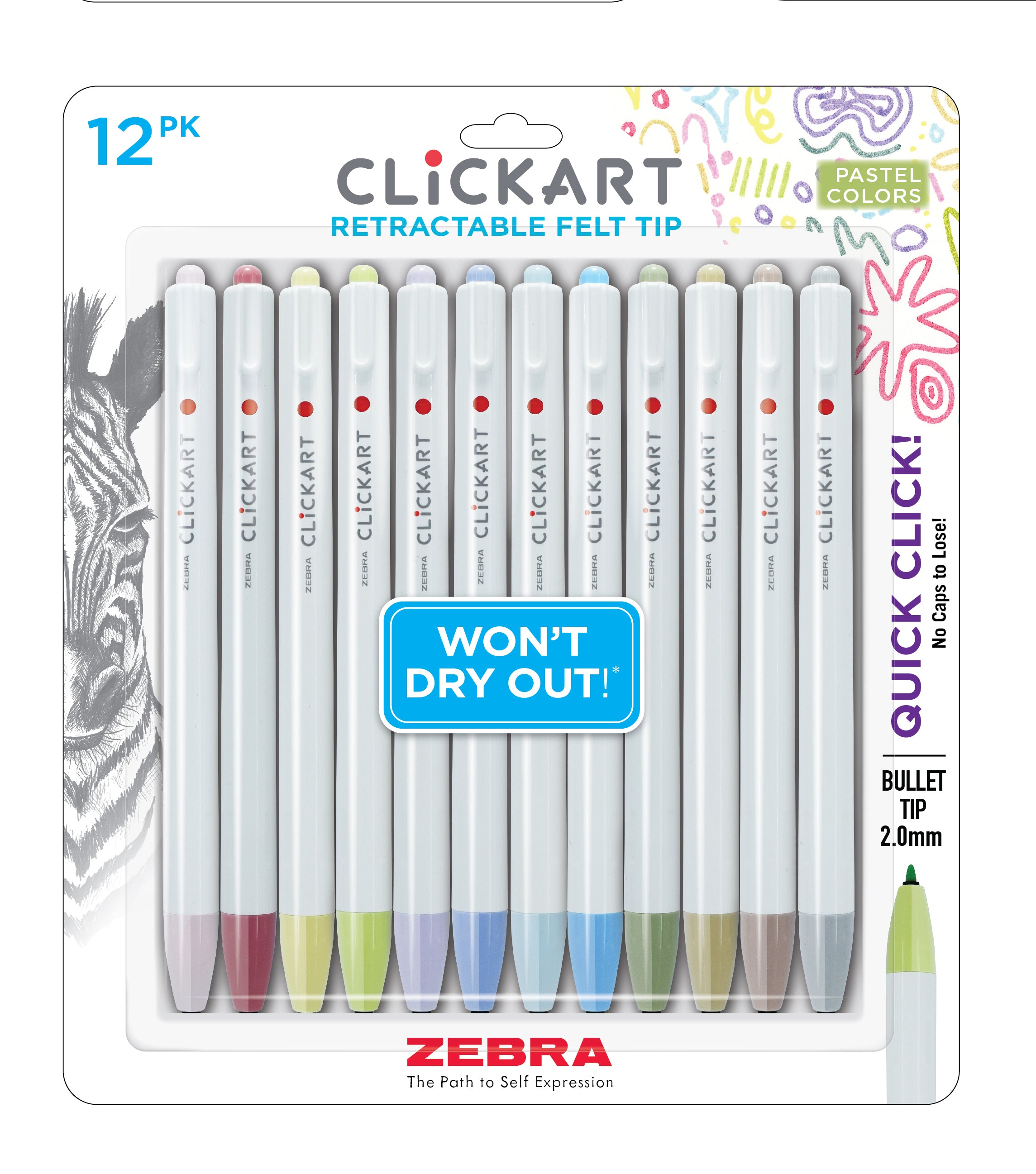 CLiCKART Retractable Felt Tip Marker