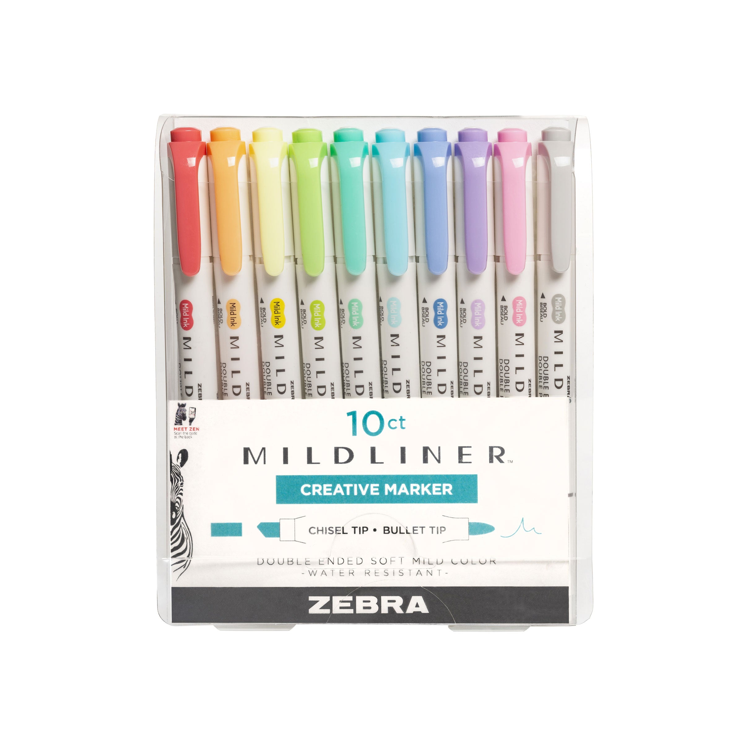 Zebra Mildliner Double-Ended Highlighters - 3 Pink Set With Chisel & Fine Tips For Note Taking
