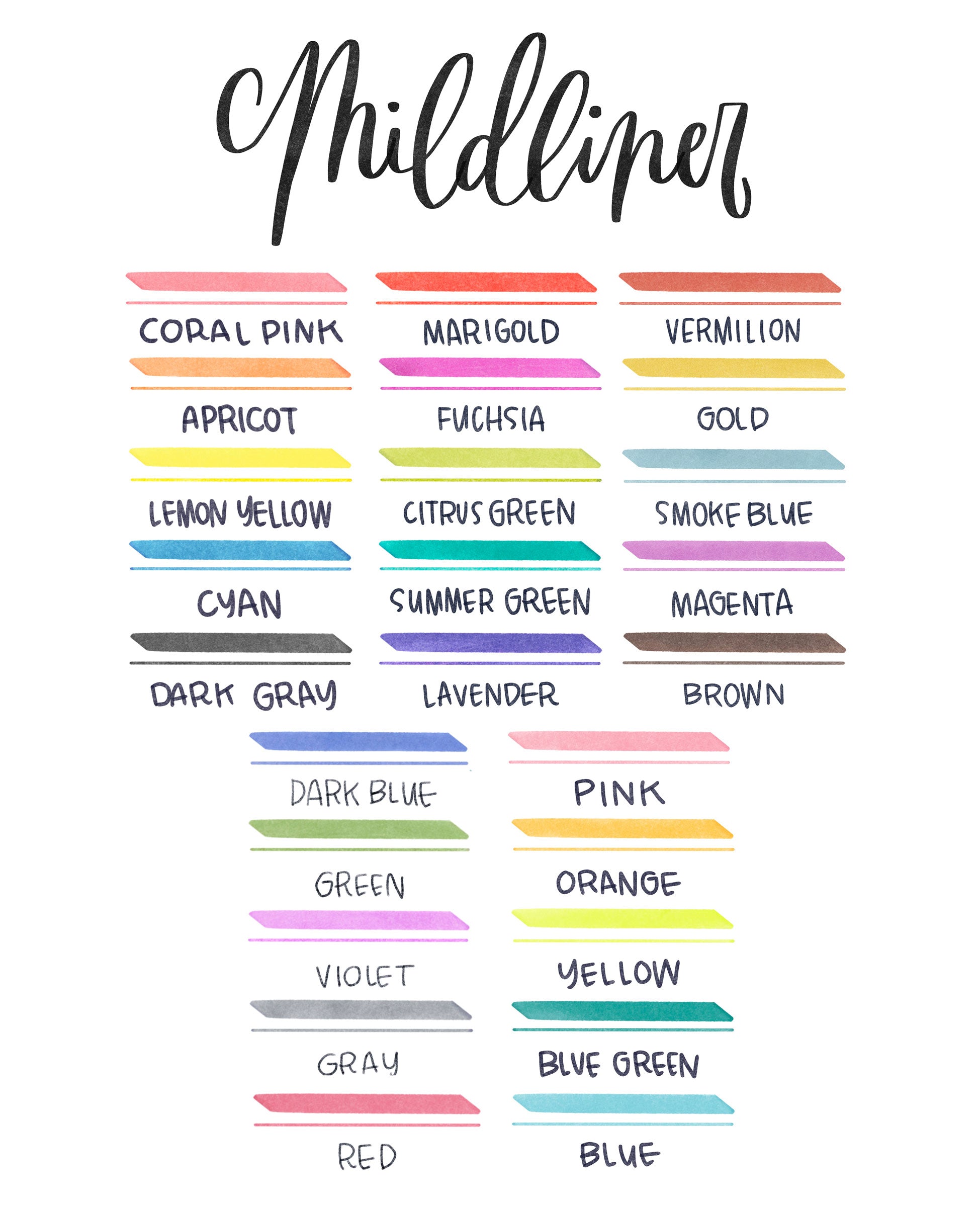 Blue Midliner Colour Code MILDLINER Dual-Tip Creative Highlighter – Zebra Pen