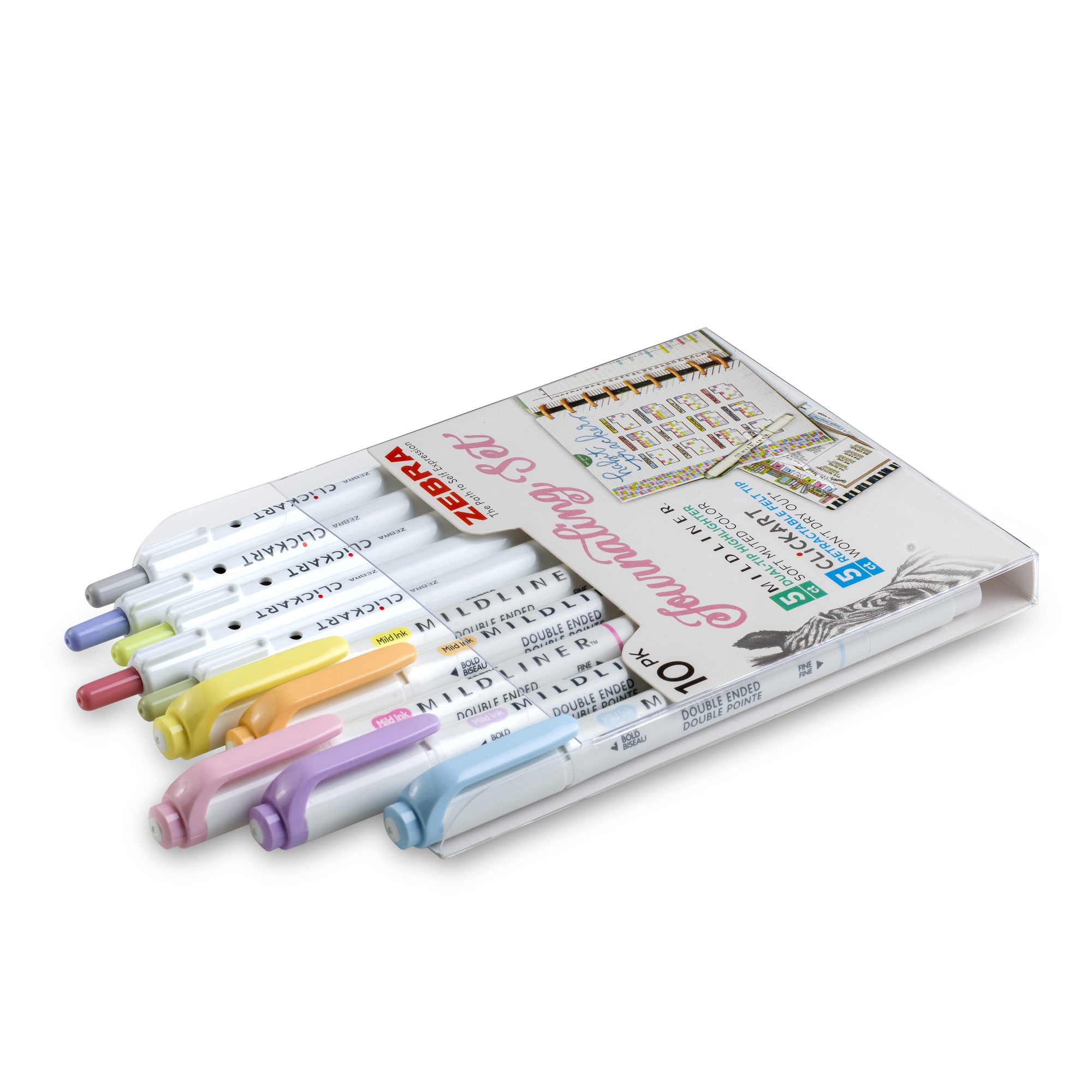 Journaling Set Asst 10pk - Mildliner HL (5) and Clickart (5)