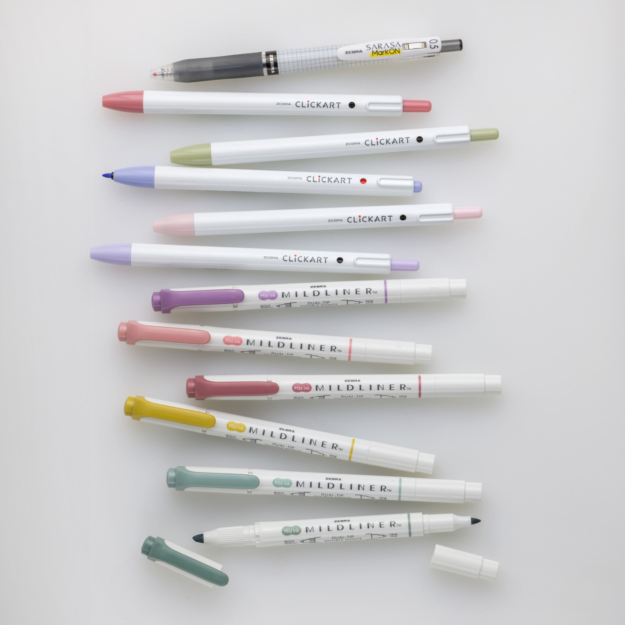 Journaling Set Asst 12pk – Mildliner HL (6) + Clickart(5) + Mark On (1)