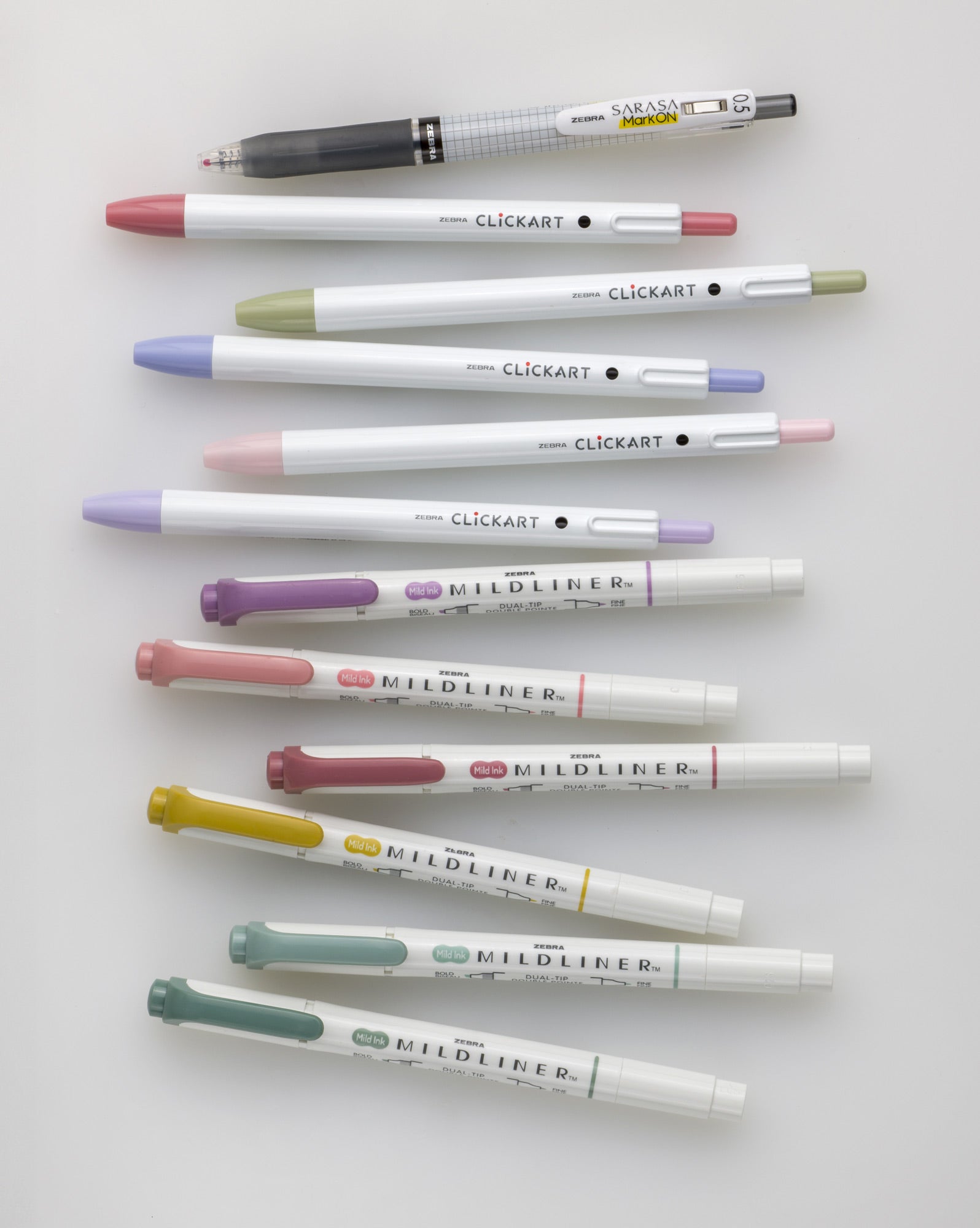 Journaling Set Asst 12pk – Mildliner HL (6) + Clickart(5) + Mark On (1)