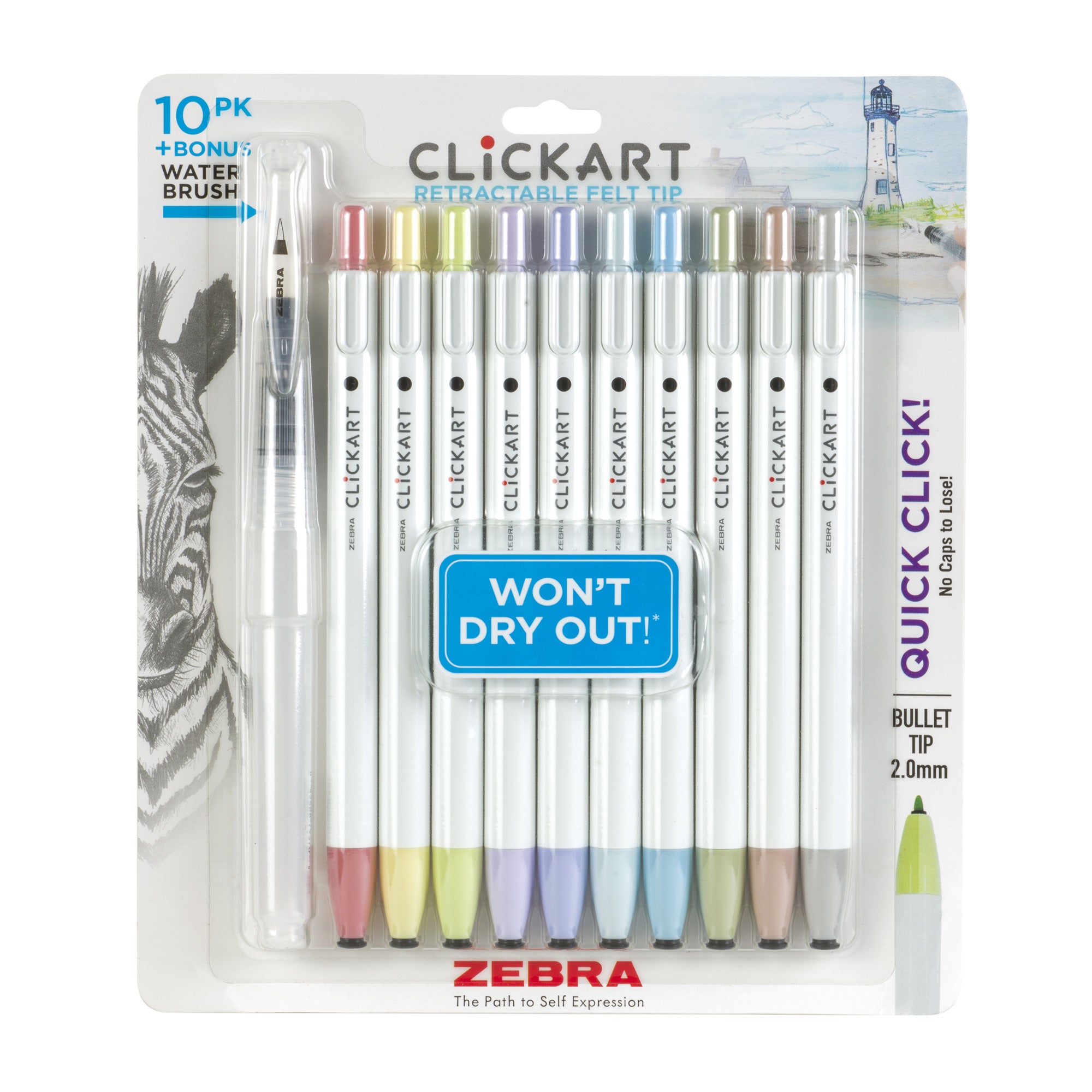 CLiCKART Retractable Felt Tip Marker