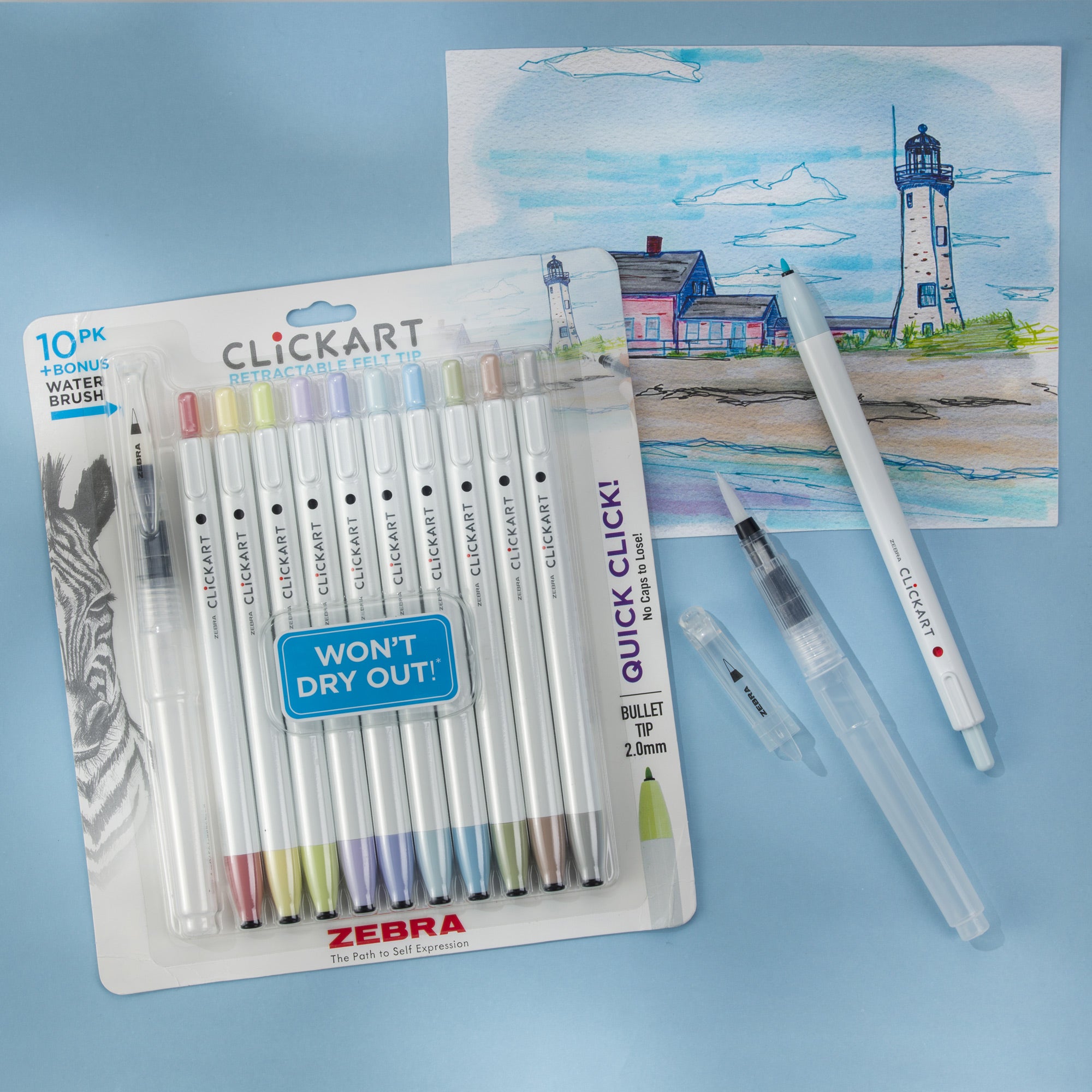 CLiCKART Retractable Felt Tip Marker