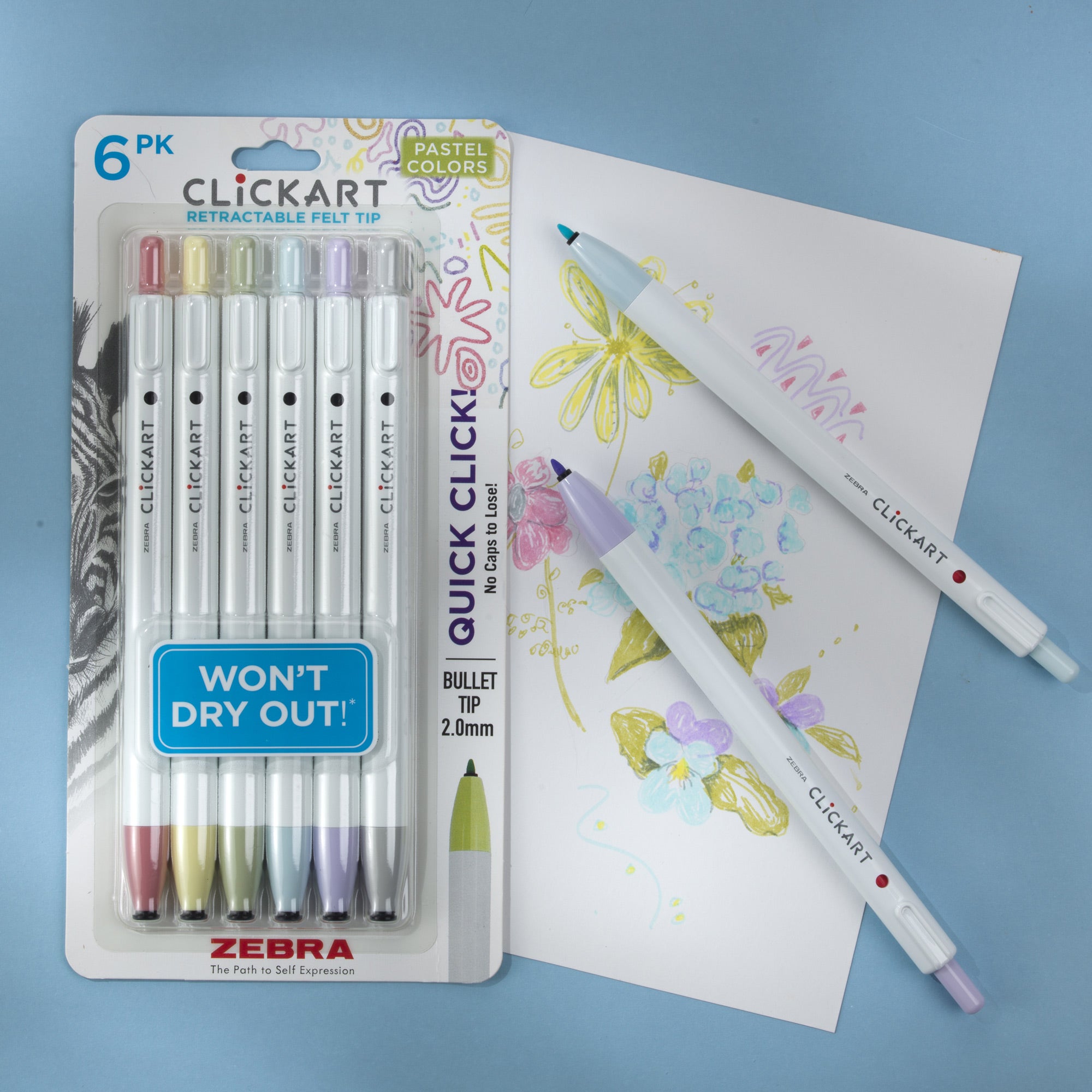 CLiCKART Retractable Felt Tip Marker
