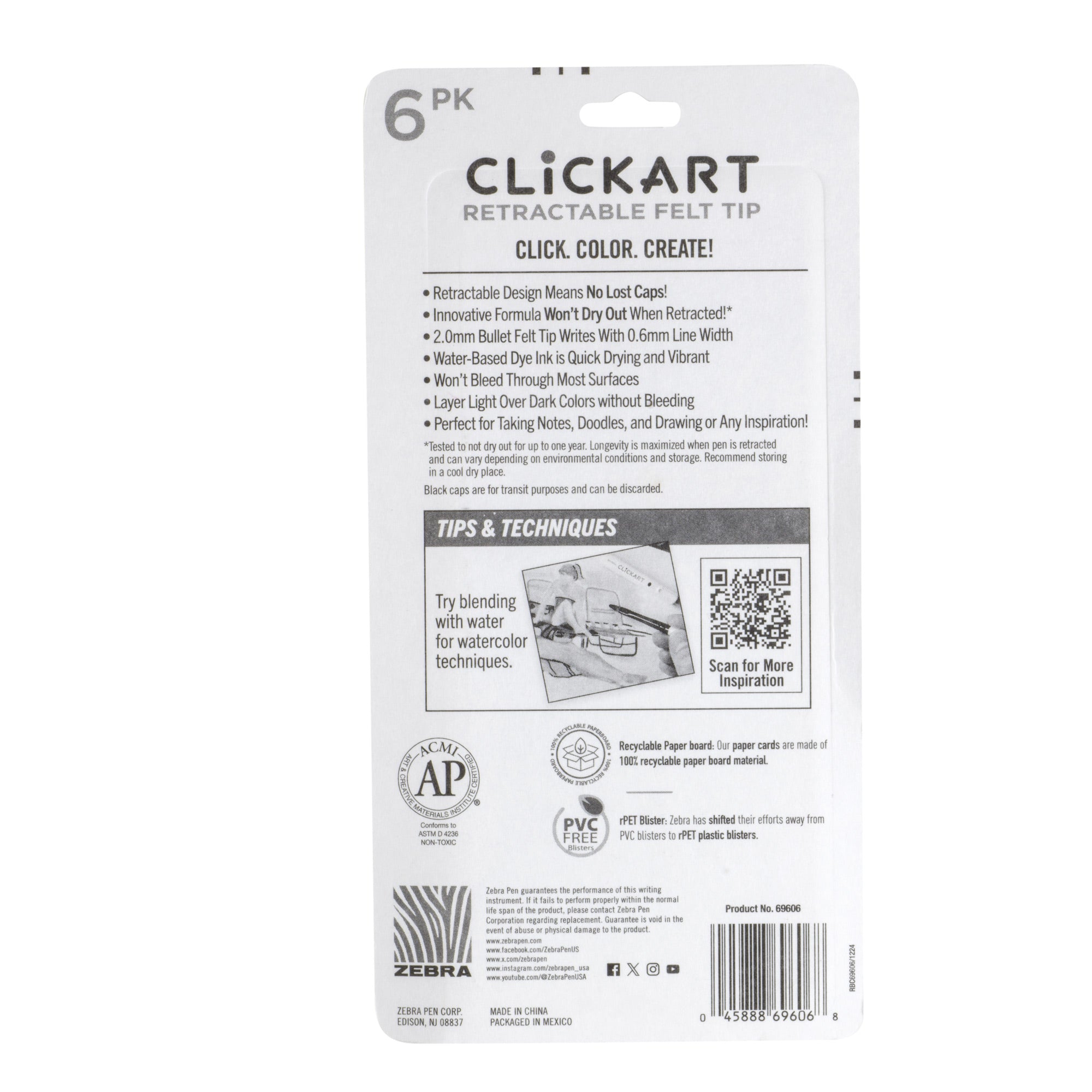CLiCKART Retractable Felt Tip Marker