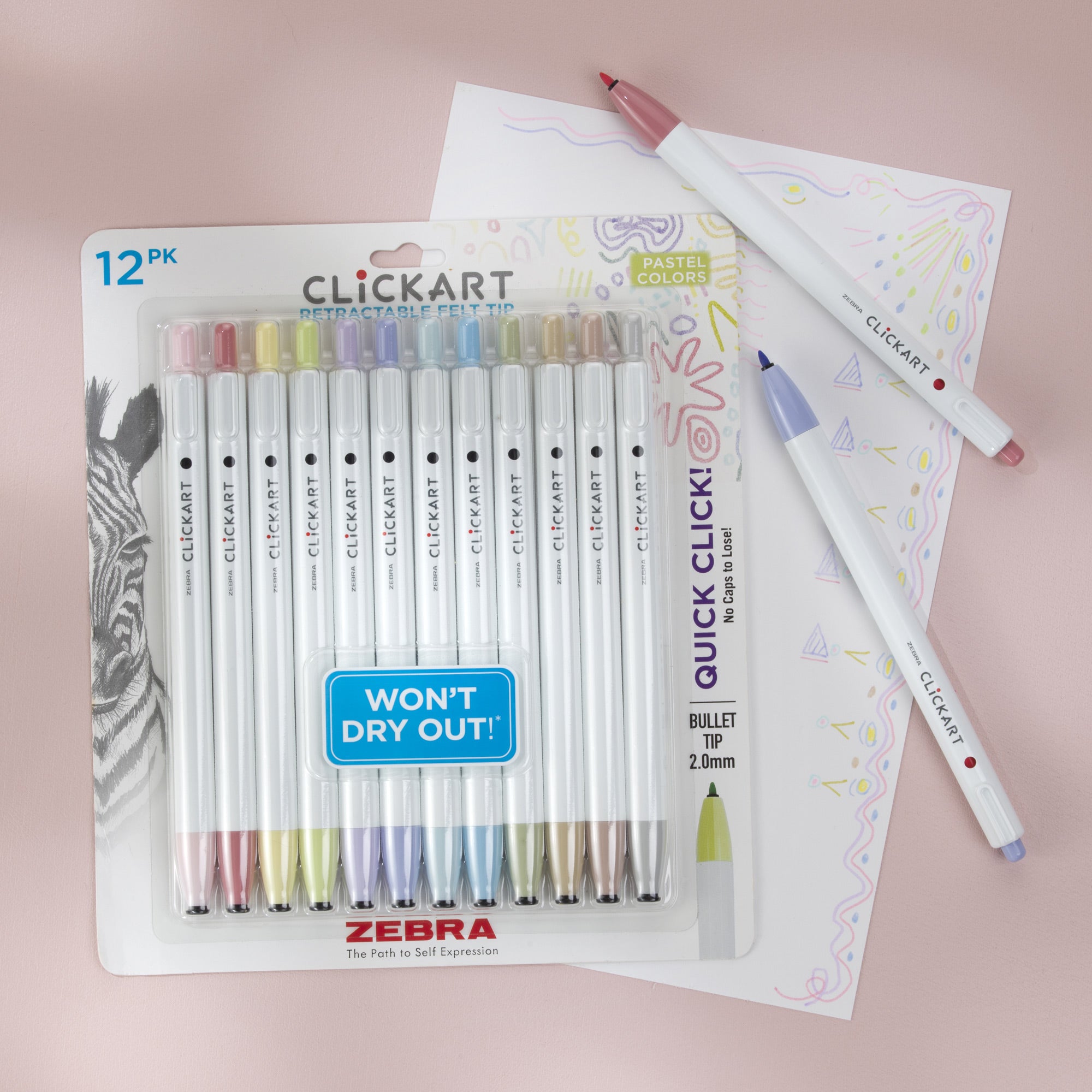 CLiCKART Retractable Felt Tip Marker
