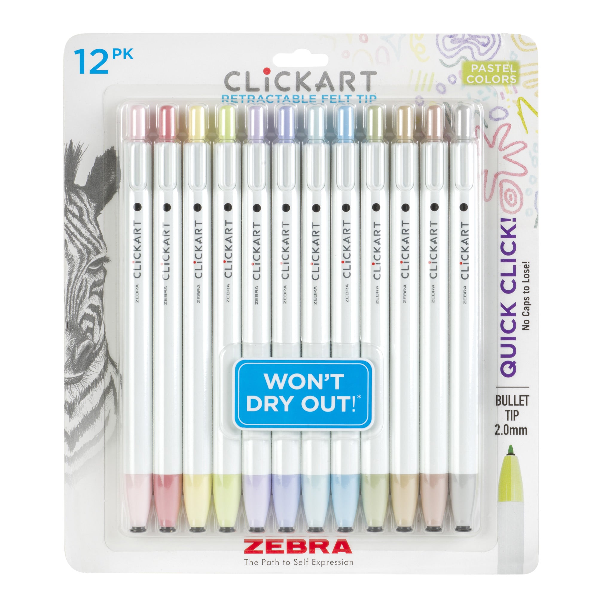 CLiCKART Retractable Felt Tip Marker