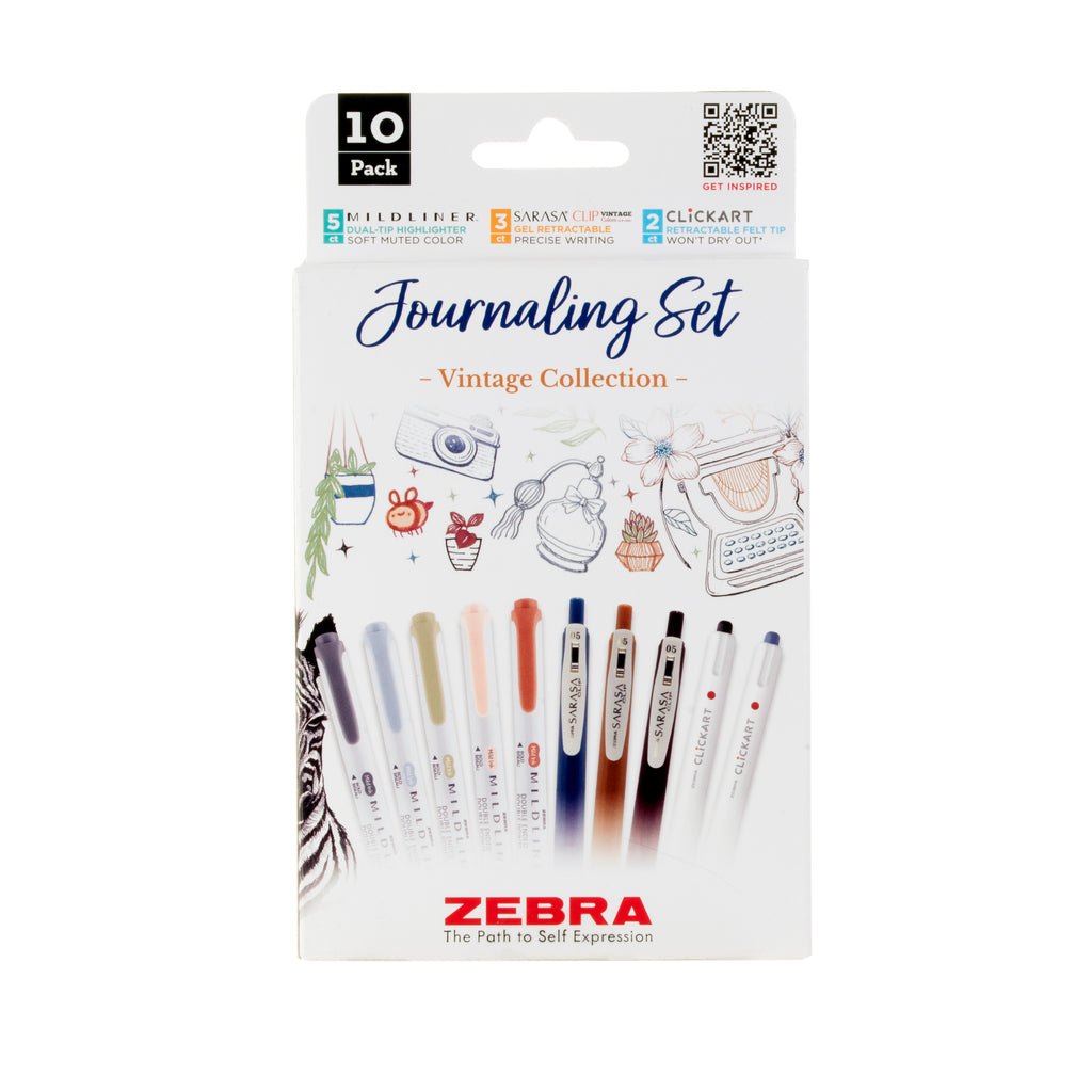 Journaling Set Vintage Asst 12pk (Tuck Box) – Zebra Pen
