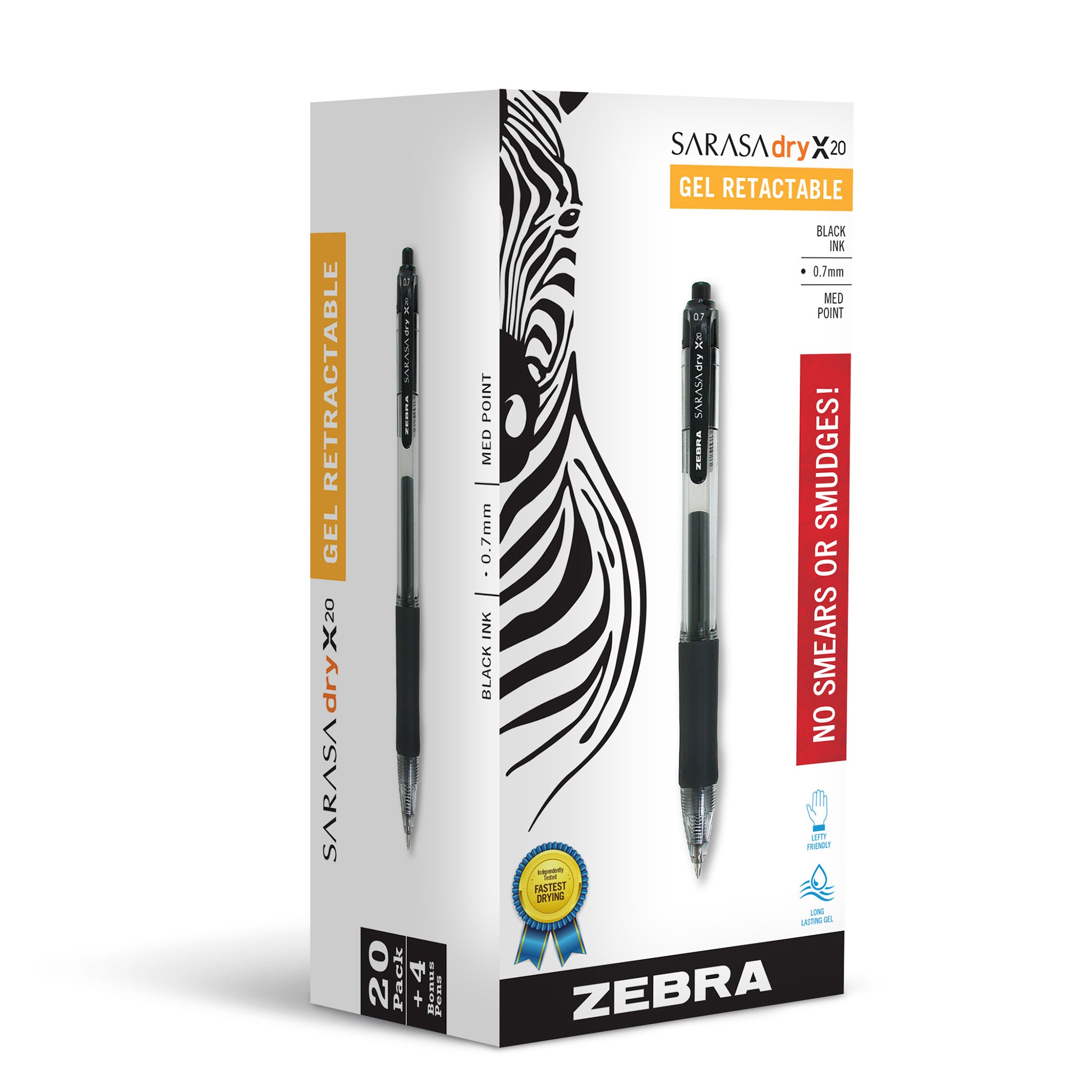 Zebra Sarasa Retractable Gel Pen, Black Ink, Medium, 36-Pack