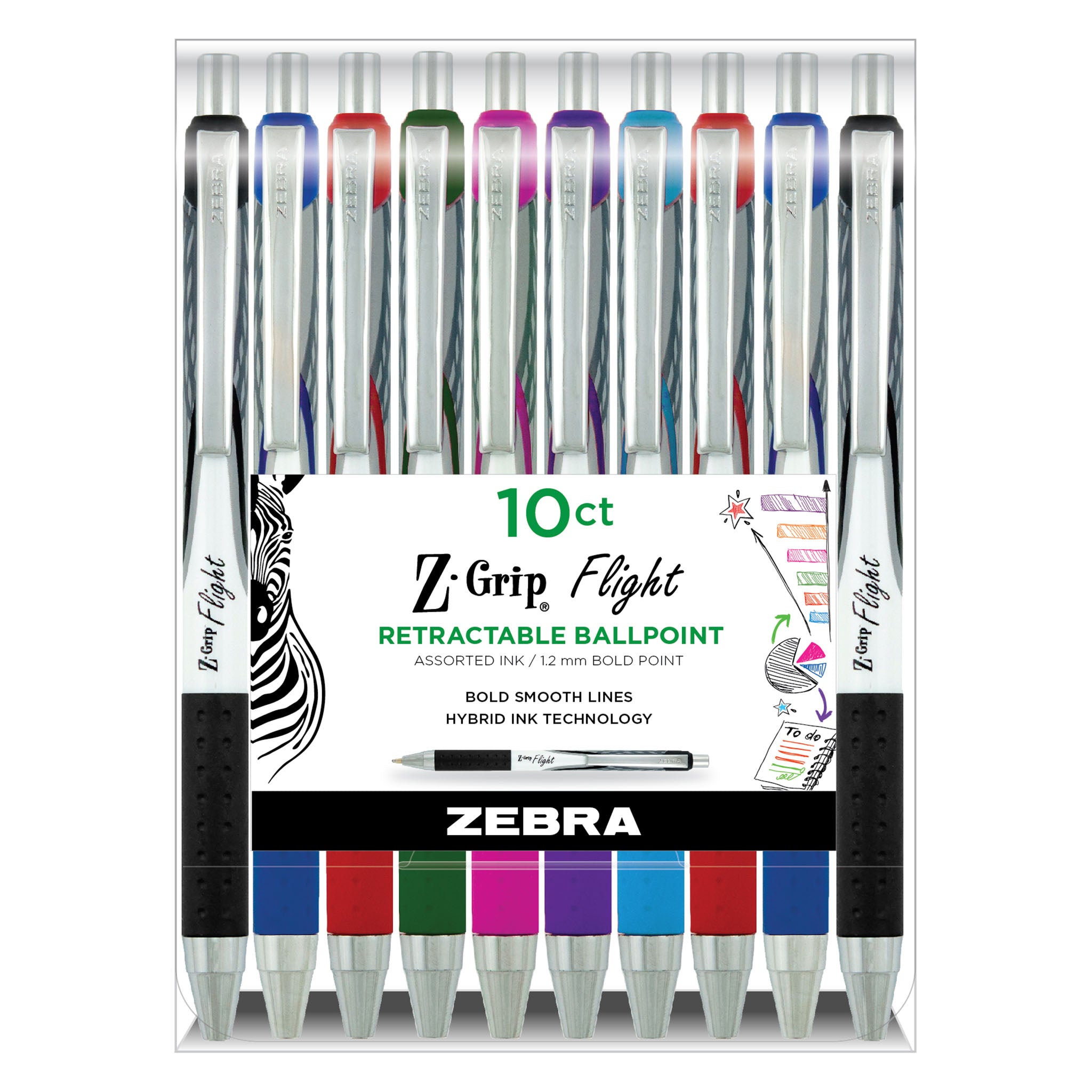 Zebra Classic Z-Grip Flight Lot de 10 stylos à bille Encre e 1,2 mm370 Zebra Classic Z-Grip Flight Lot de 10 stylos à bille Encre e 1,2 mm370