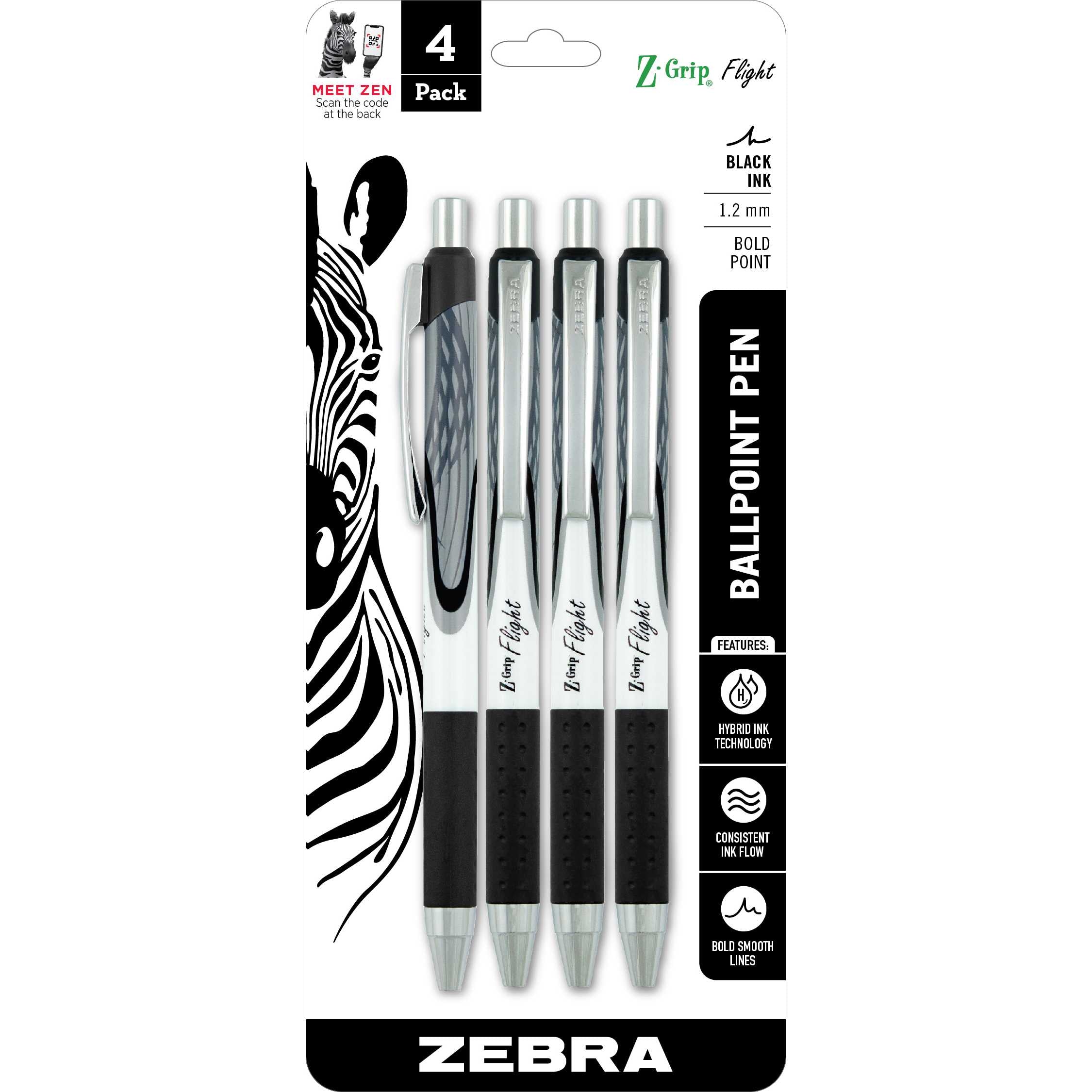 Zebra Pen 13302 1.2mm Z-Grip Flight Smooth Ink Retractable