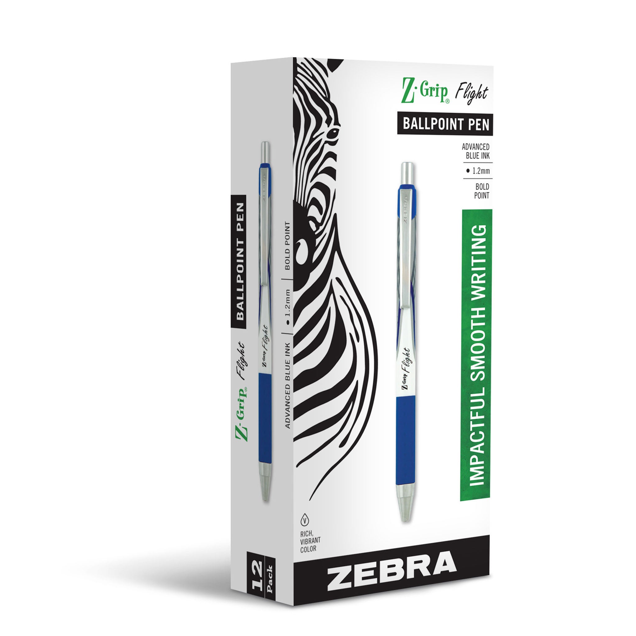 Zebra Z-Grip Flight Kugelschreiber – 5er Pack, 1,2 Mm, Schwarz, Mit Gummigriff