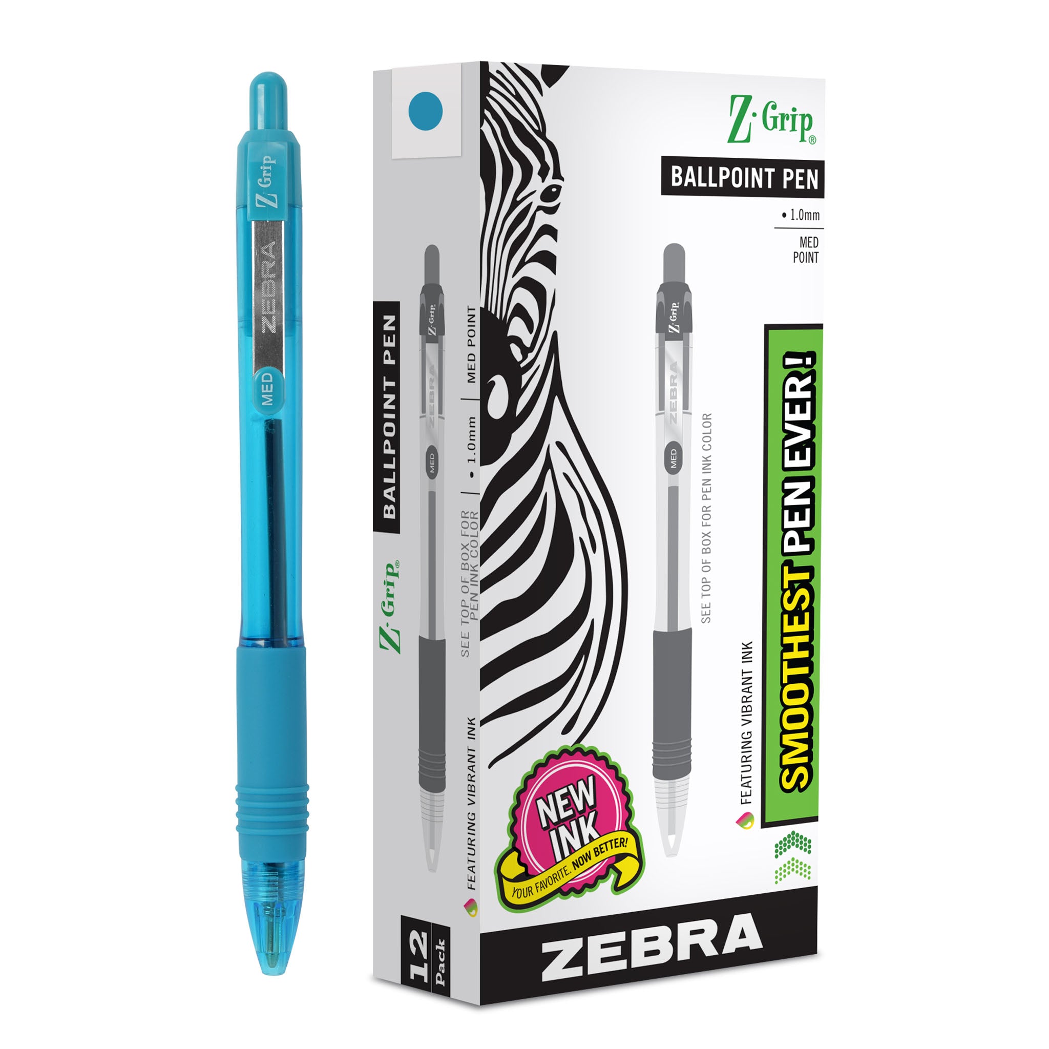 Zebra Z-Grip Rétractable Stylo à Bille - Paquet De 10 - Noir, Bleu, et Rouge eBa Zebra Z-Grip Rétractable Stylo à Bille - Paquet De 10 - Noir, Bleu, et Rouge eBa