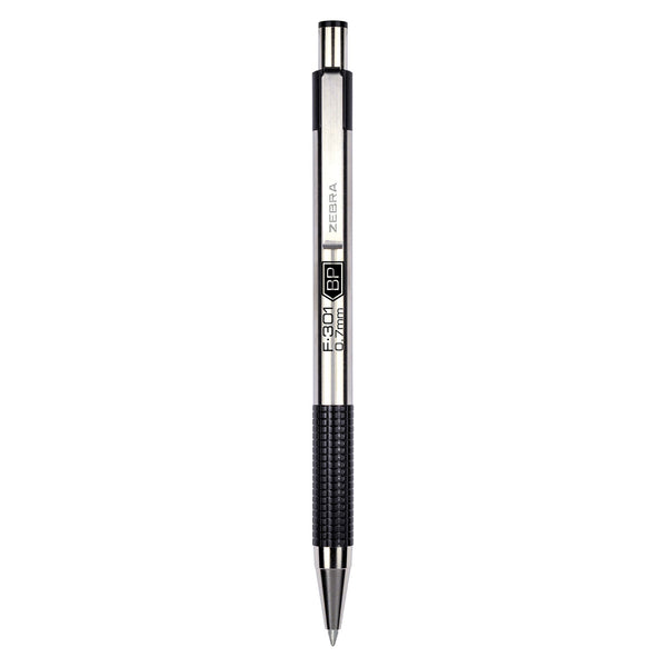 Ballpoint Pens Zebra F-301 Compact Stainless Steel Retractable Pen