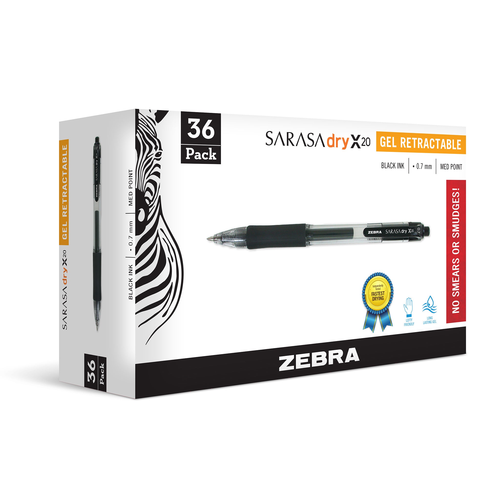 Zebra Sarasa Retractable Gel Ink Pens, Medium Point 0.7mm, Navy, Rapid Dry Ink, 12-Count