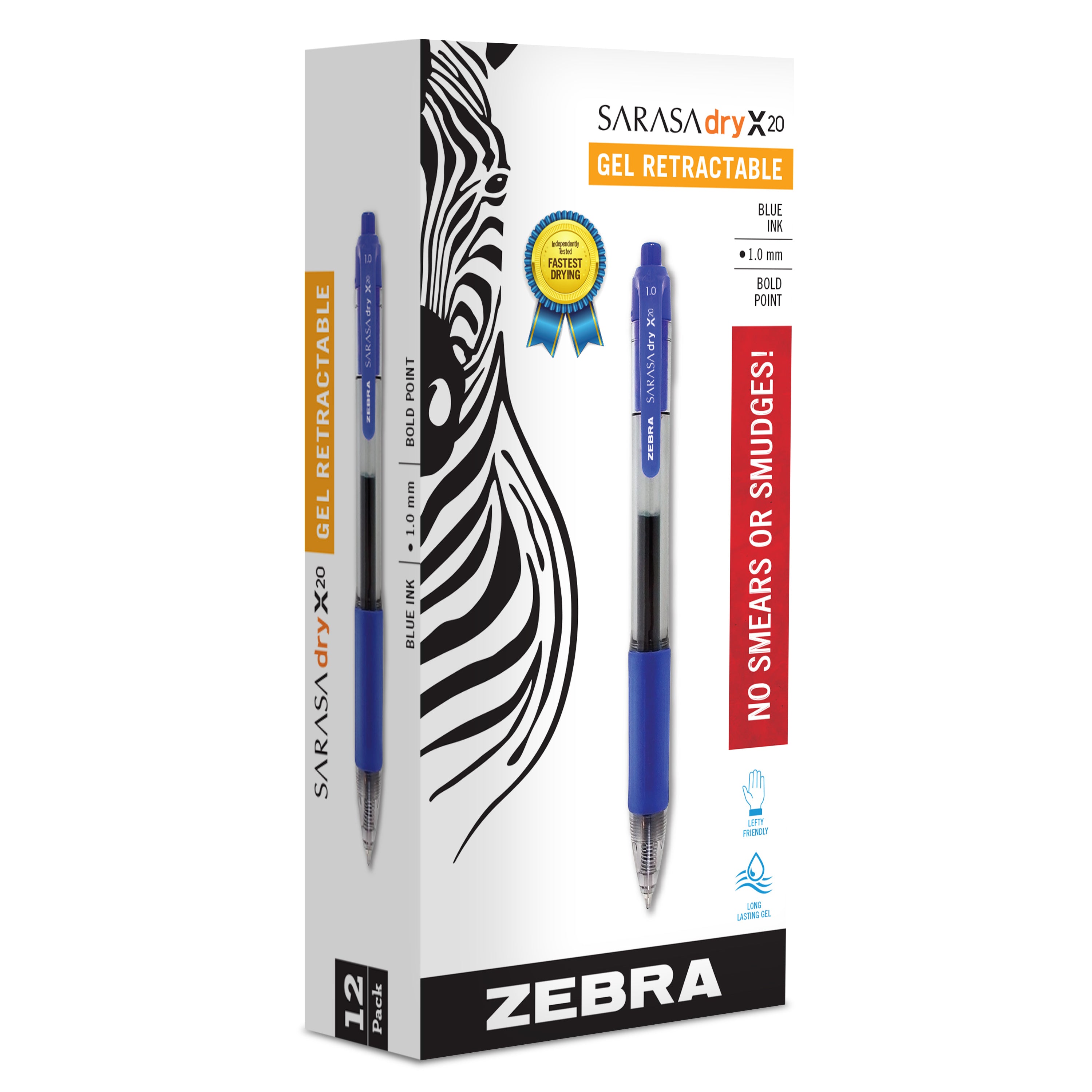 Zebra Sarasa Retractable Gel Pen, Black Ink, Medium, 36-Pack