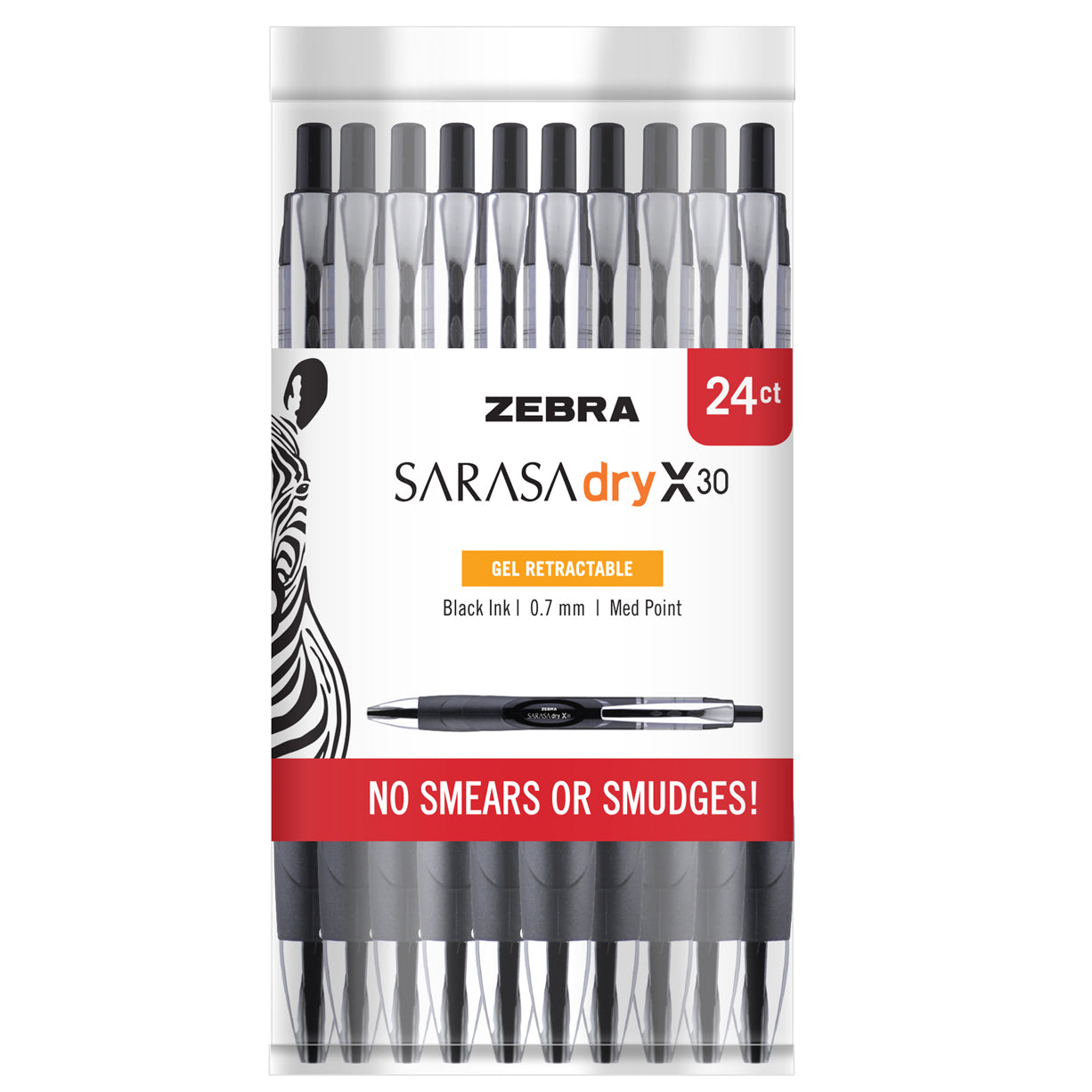 Sarasa Dry Gel X1 Gel Pen, Retractable, Medium 0.7 mm, Black Ink, Black  Barrel, 12/Pack - BOSS Office and Computer Products