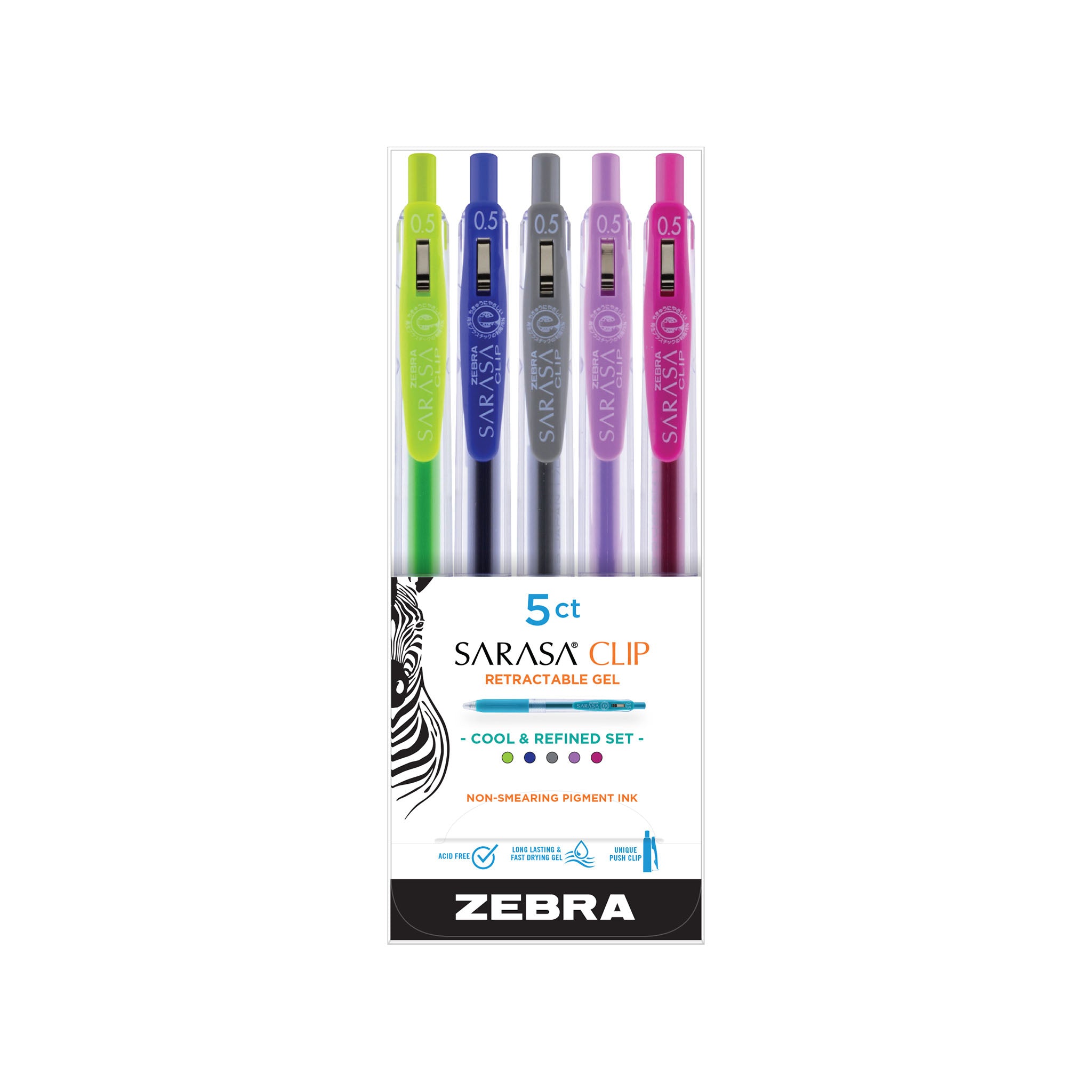 Zebra Sarasa Clip Gel Pens  5 pack - Tulip Bouquet (Limited