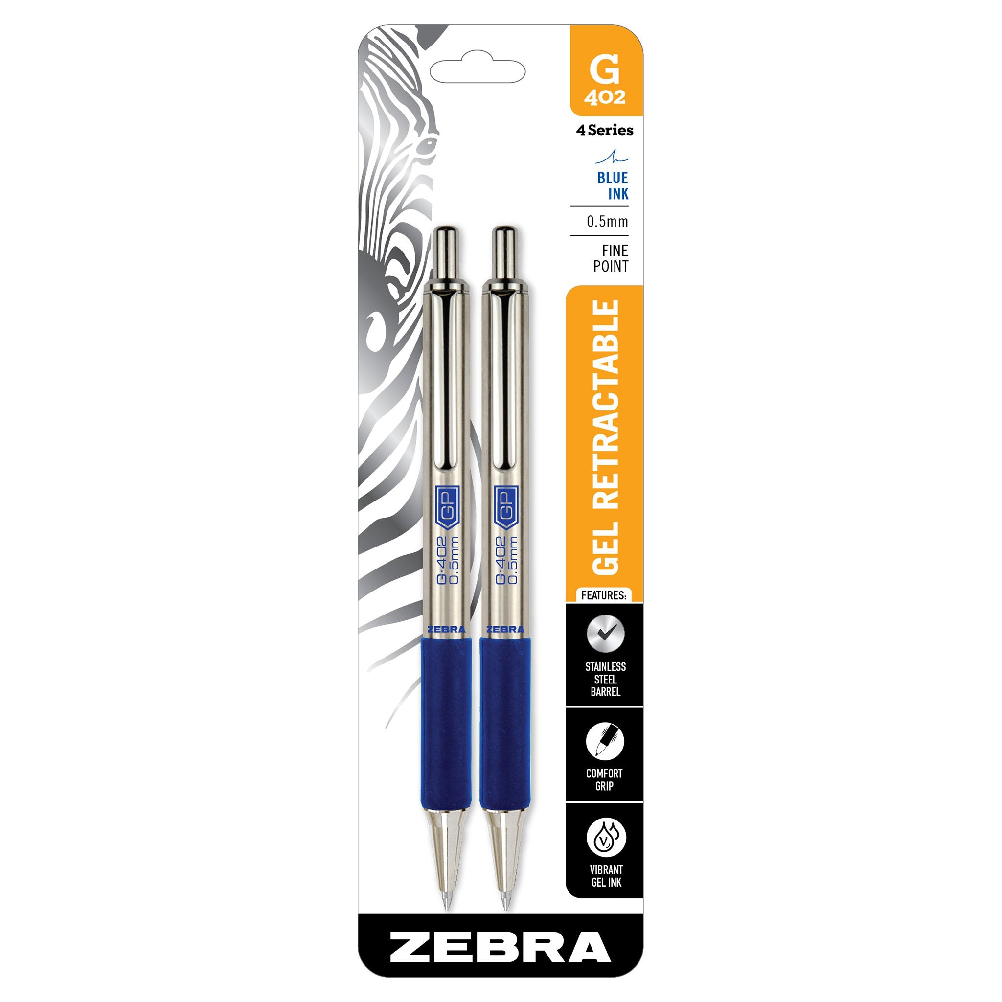 Zebra G-402 Stainless Steel Retractable Ballpoint Pen