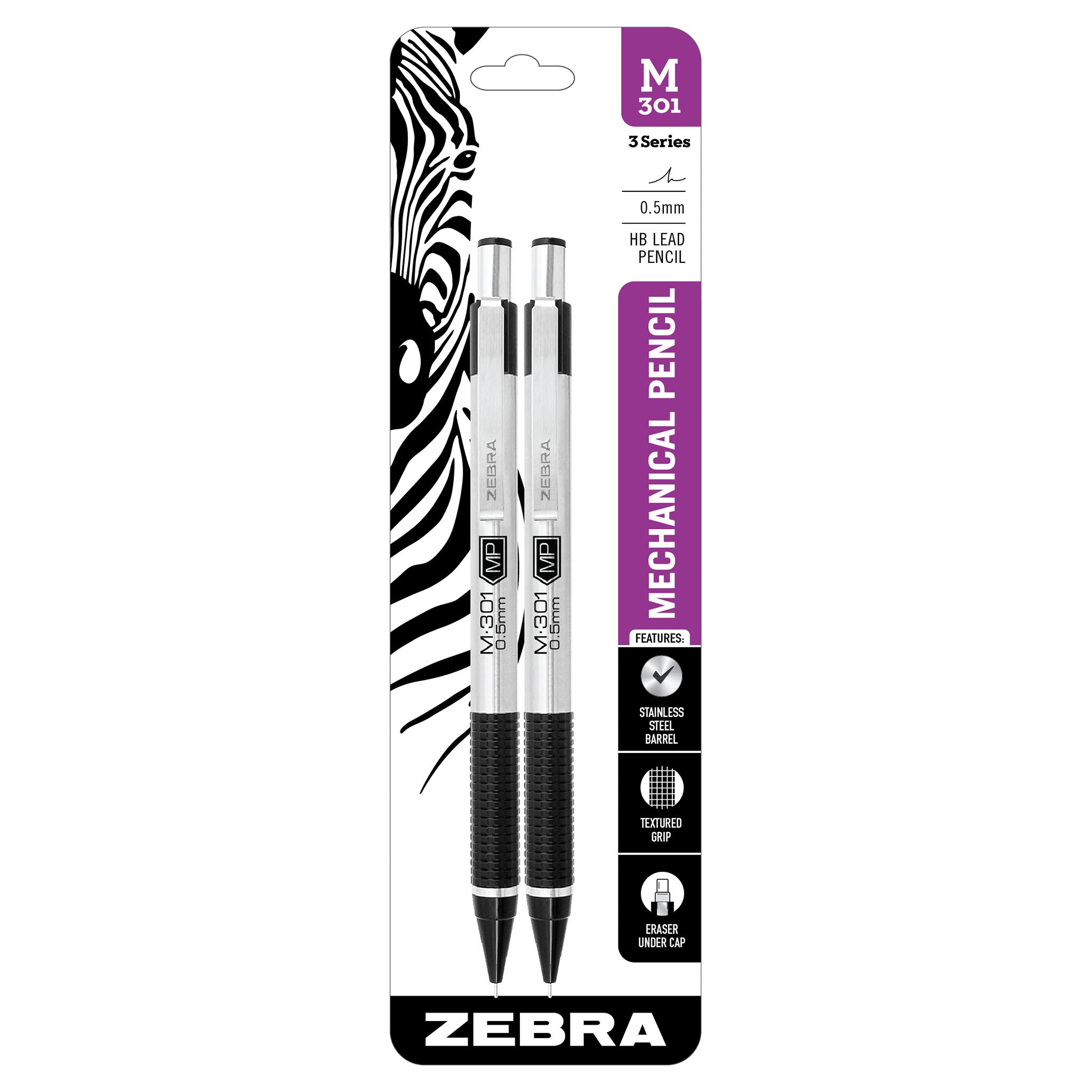Zebra MP Lot de 5 porte-mines à pointe fine 0,5 mm – Graphite – Pastel :  : Fournitures de bureau