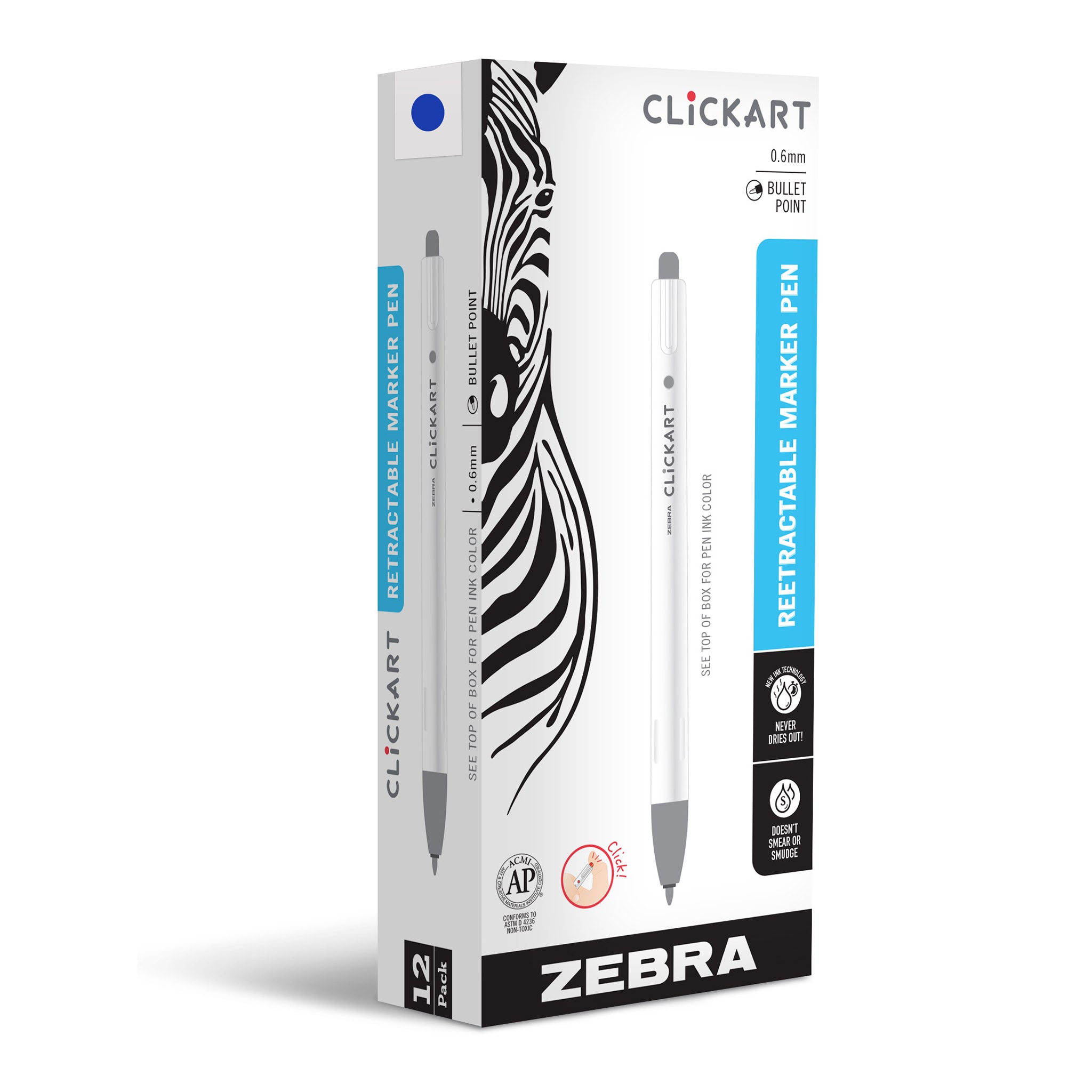 Zebra Clickart Retractable Marker Pen