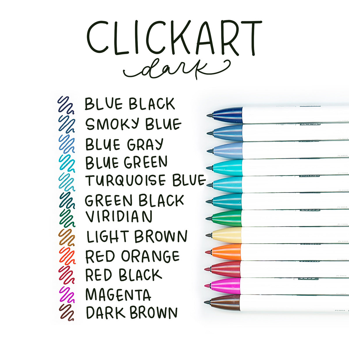 Zebra Click Art NEW 12 Color Pale Set – Tokyo Pen Shop