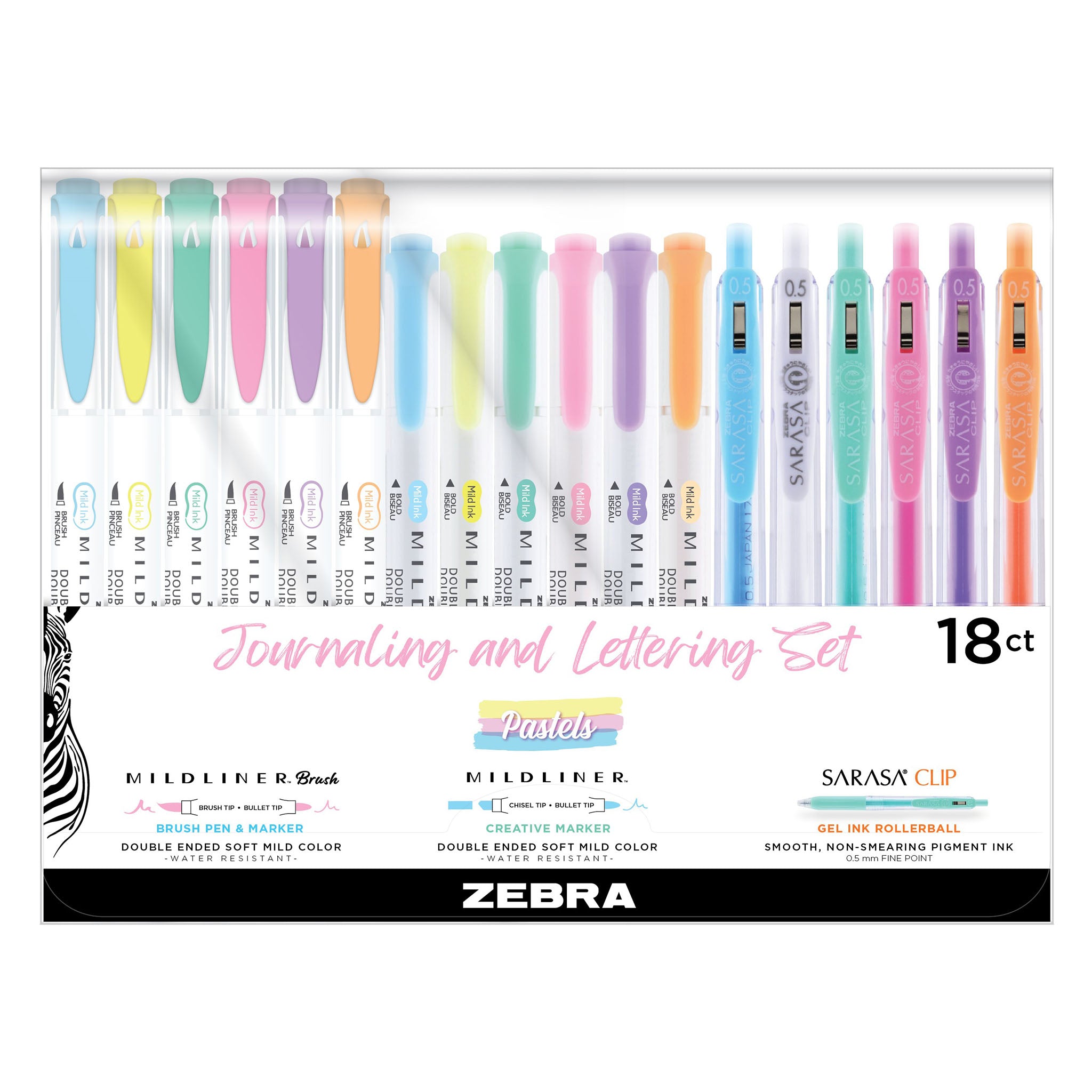 Journaling & Lettering Set - Pastel Assorted 18pk – Zebra Pen