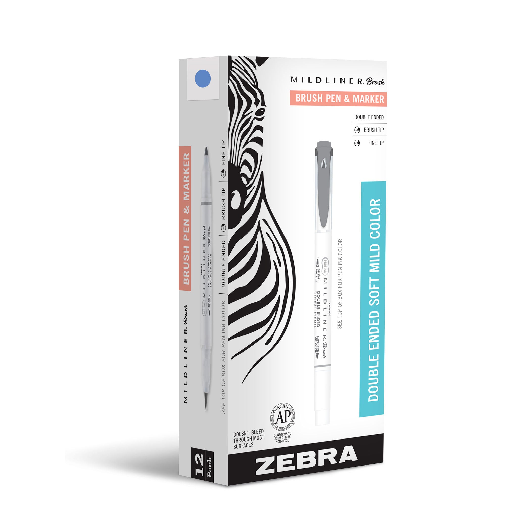Zebra Pen Mildliner Brush Double-ended Creative Marker Cool and Refined  Pack - Zerbee