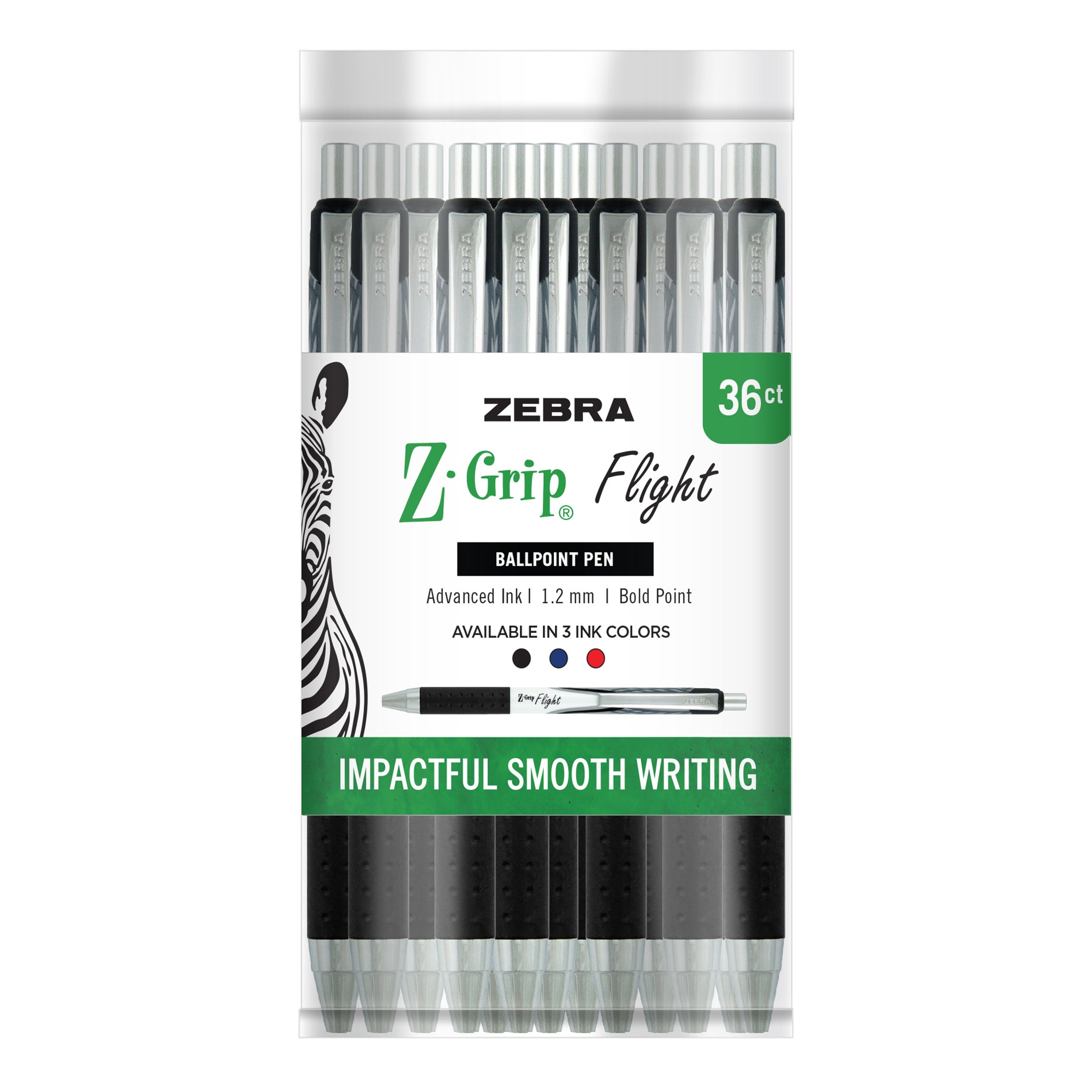Zebra Pen 13302 1.2mm Z-Grip Flight Smooth Ink Retractable