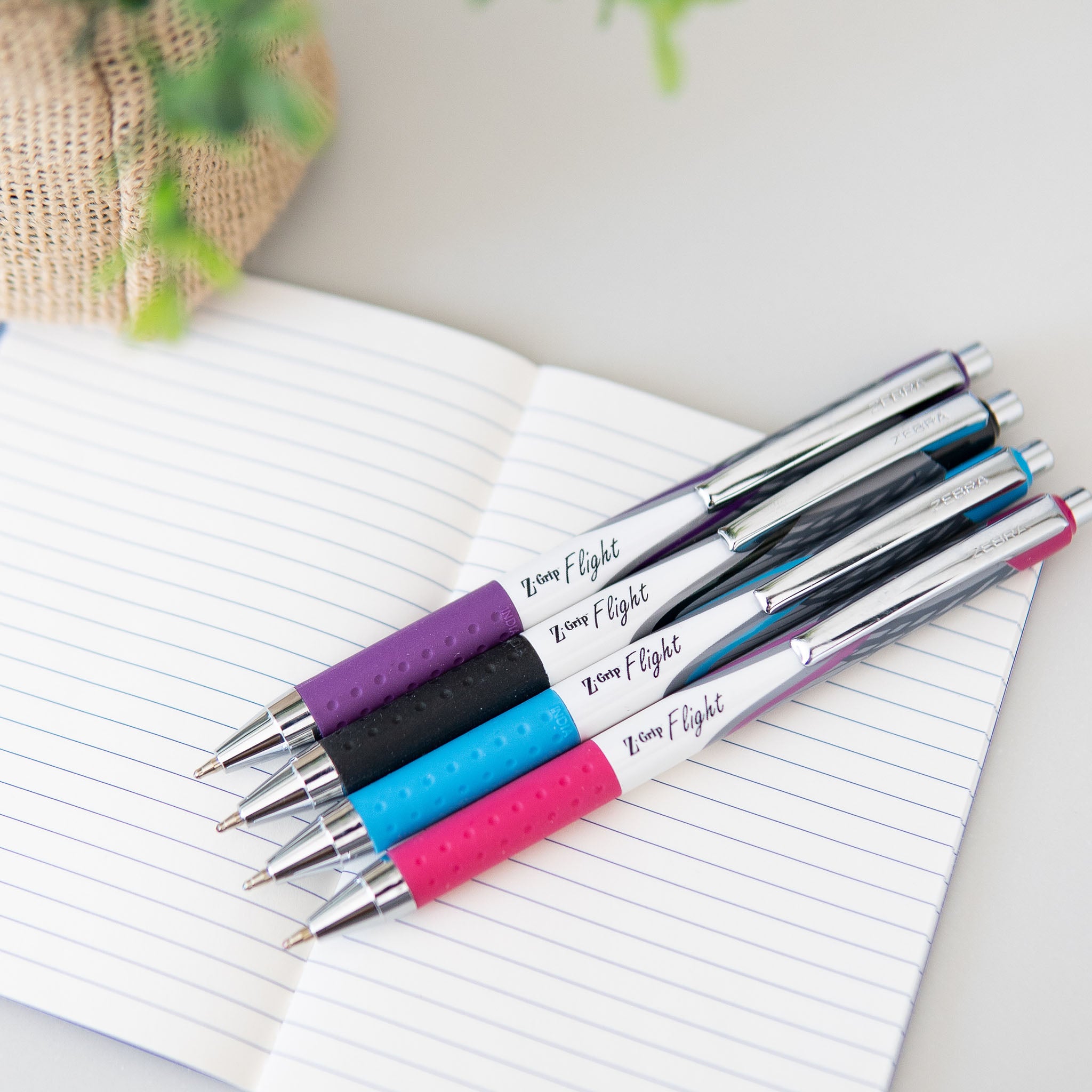 Flight Zebra Z-Grip balpen, zwart, 2 stuks Flight Zebra Z-Grip balpen, zwart, 2 stuks